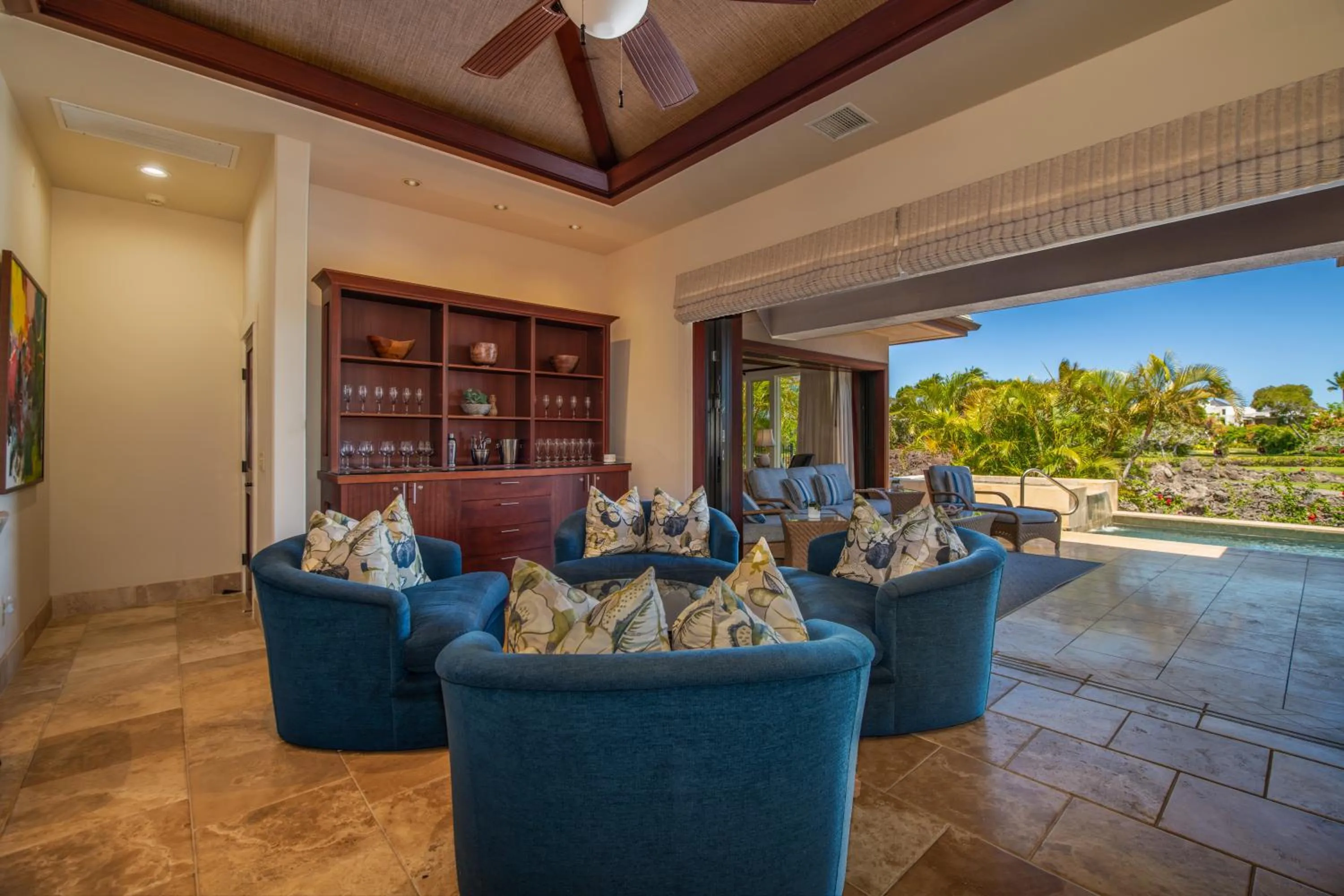 Seating area in Mauna Lani Luxury Vacation Villas - CoralTree Residence Collection