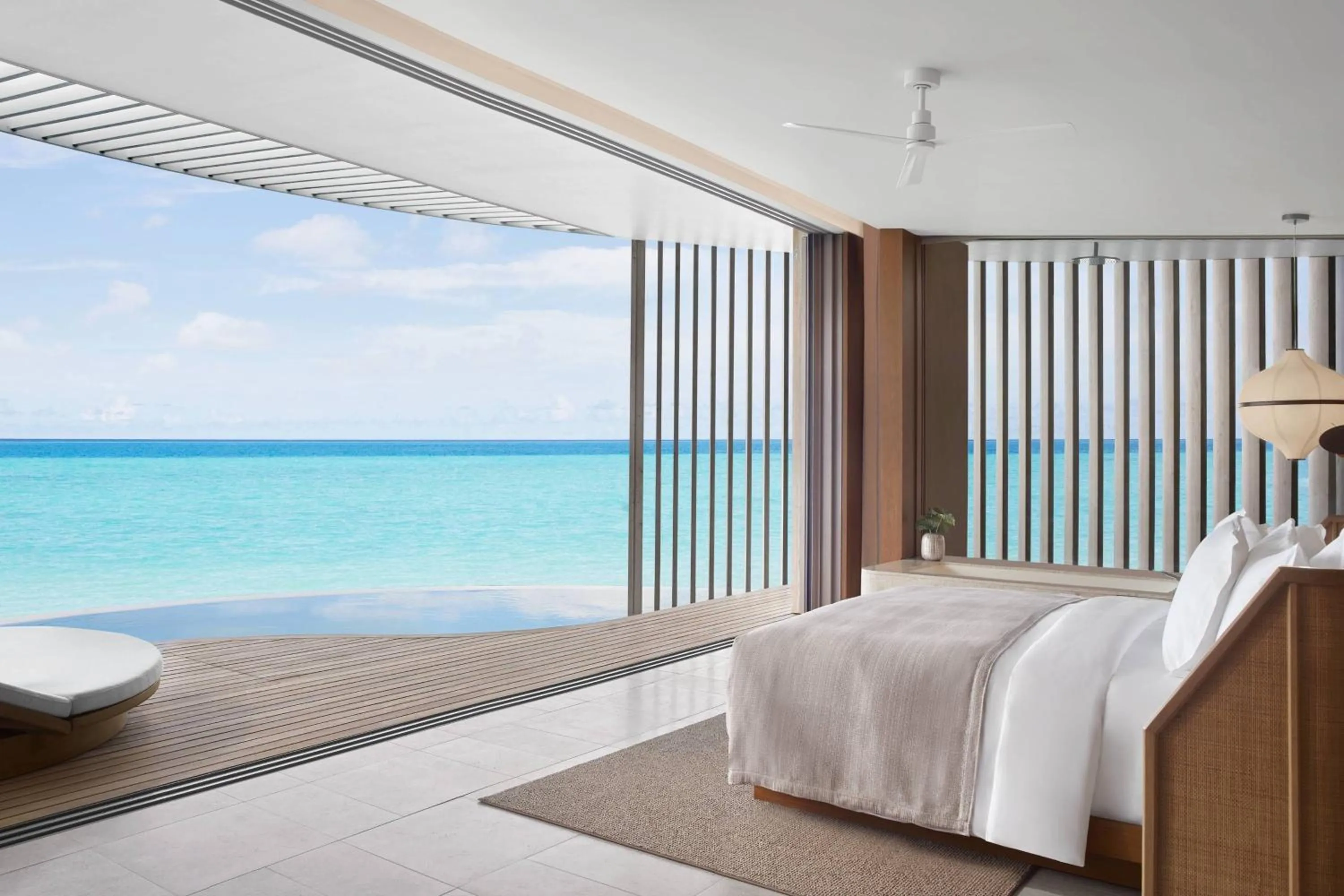 Swimming pool, Bed in The Ritz-Carlton Maldives, Fari Islands