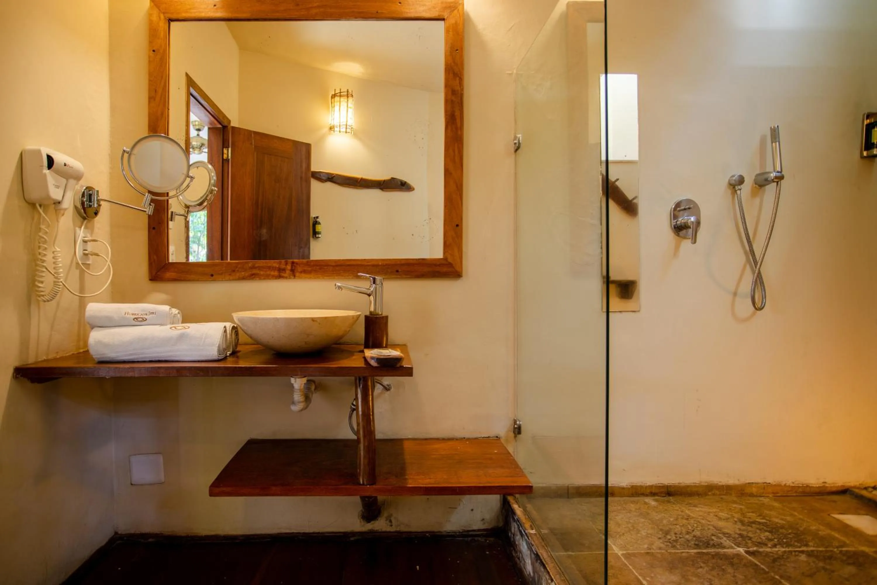 Shower in Hurricane Jeri