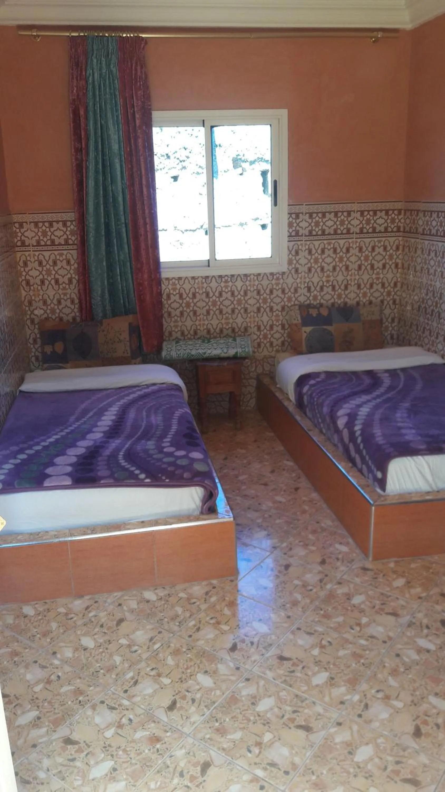 View (from property/room), Bed in Hotel France Ouzoud