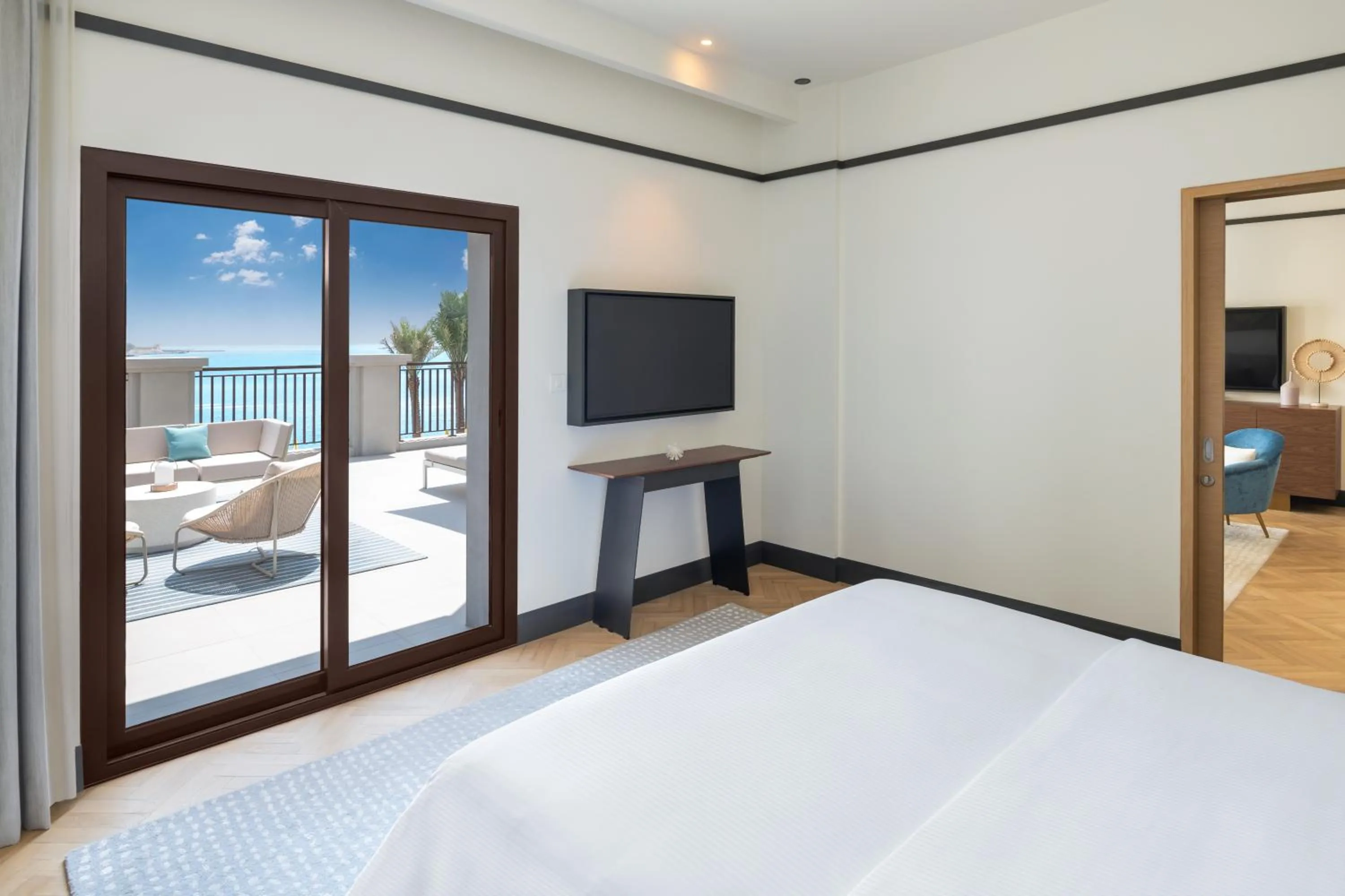 Balcony/Terrace, Bed in Vida Beach Resort Umm Al Quwain