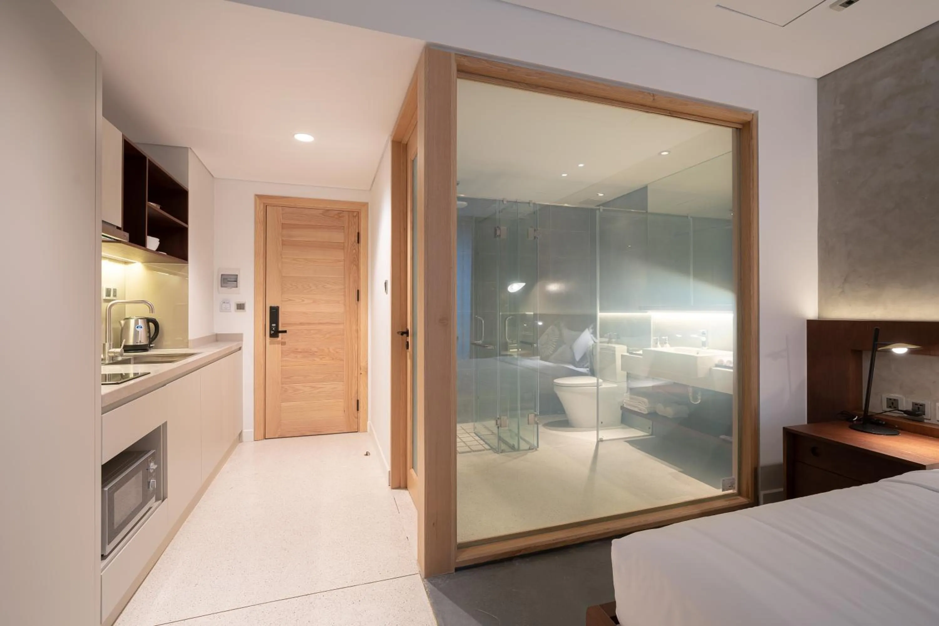 Bed in Bi Eco Suites Hanoi