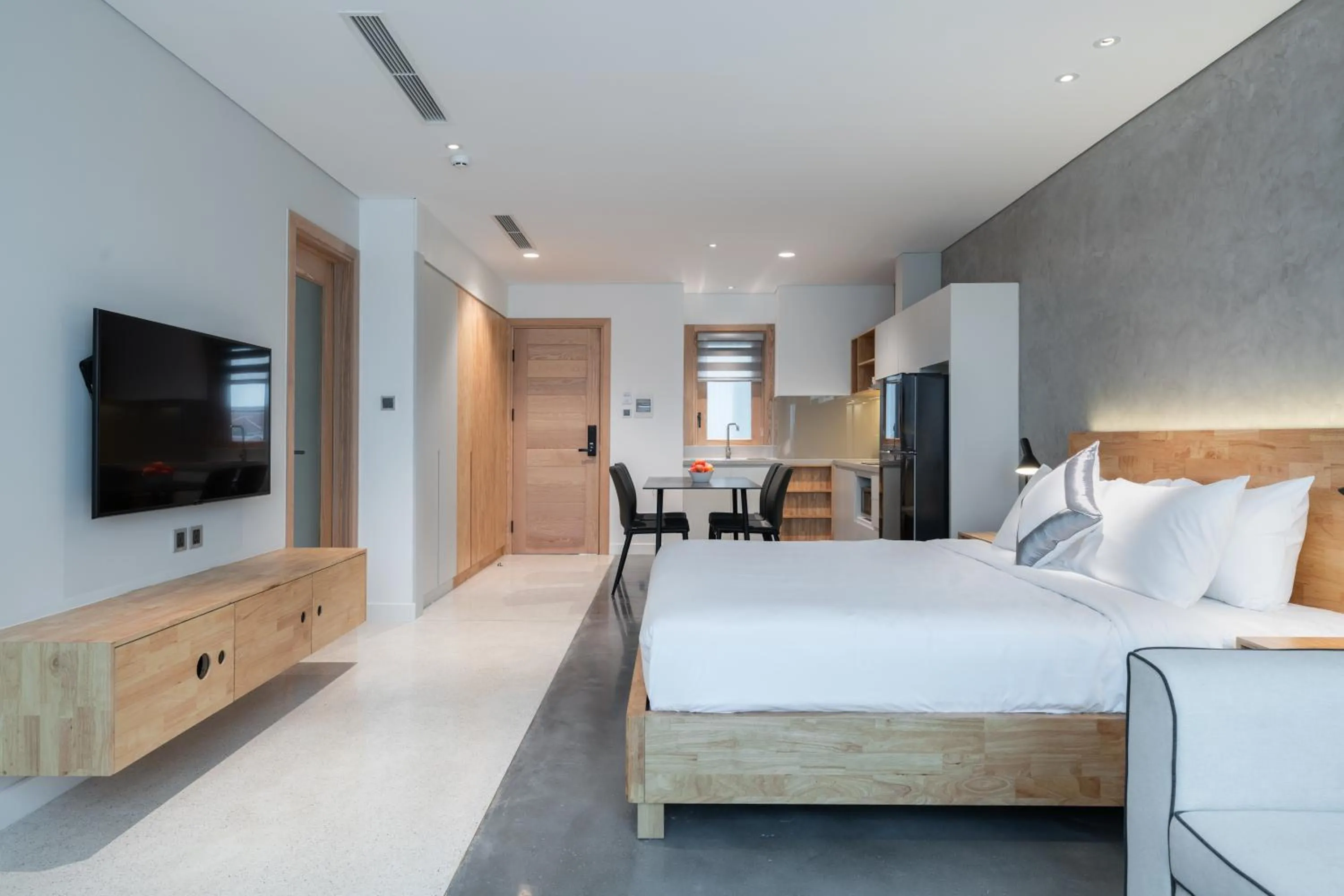 Bed in Bi Eco Suites Hanoi