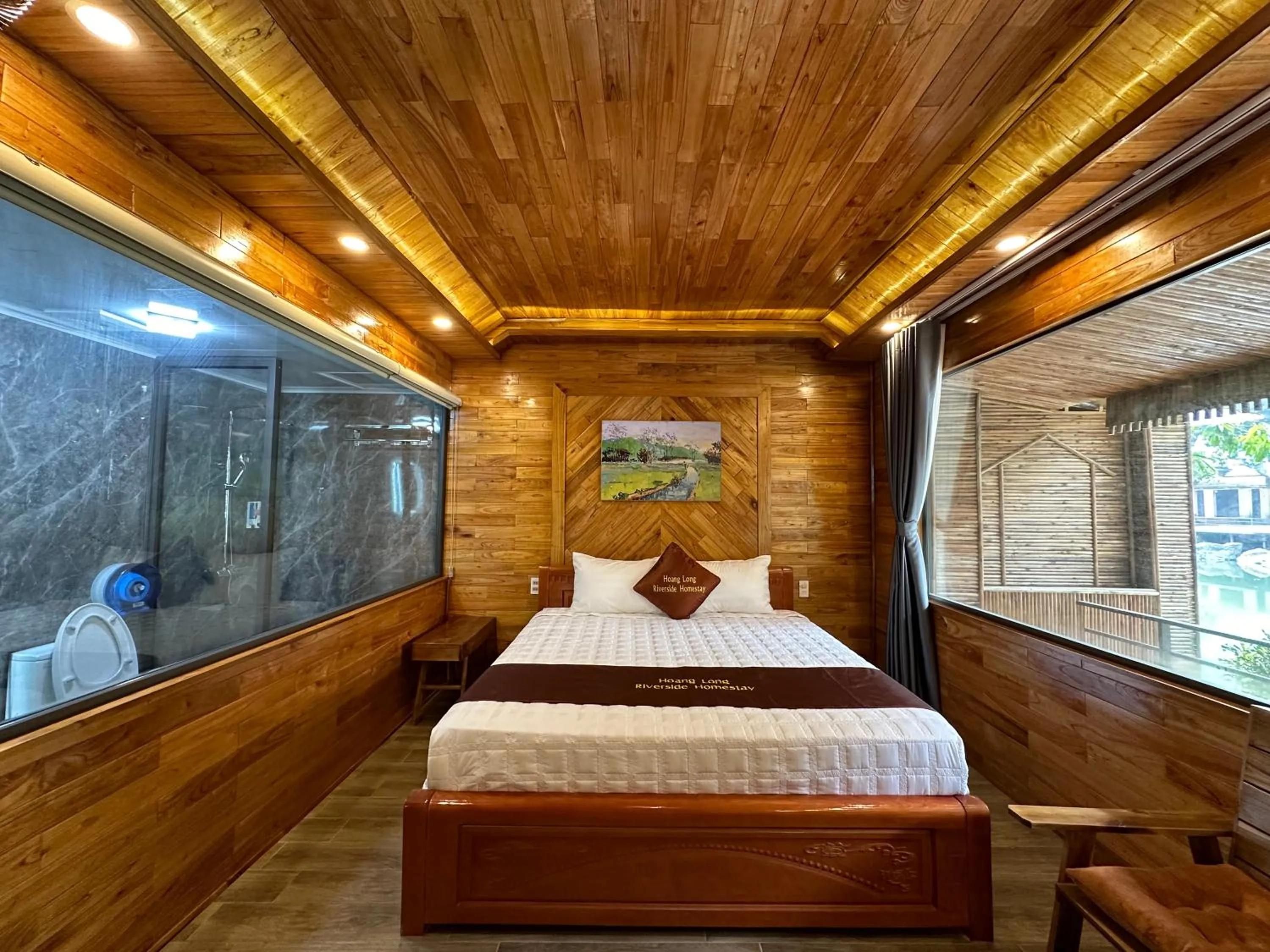 Bed in HoangLong Riverside Homestay