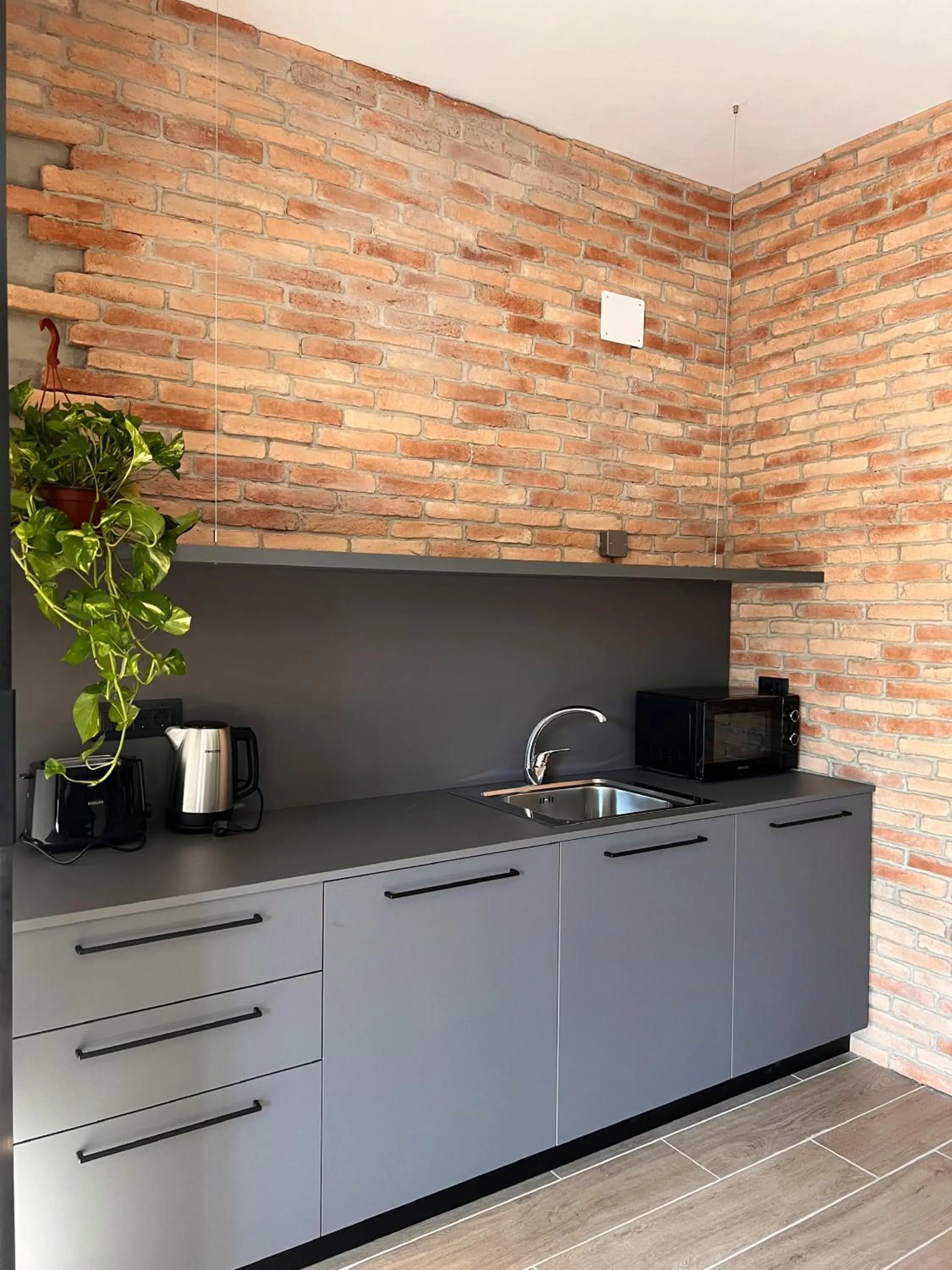 Kitchen or kitchenette in Hotello Trieste