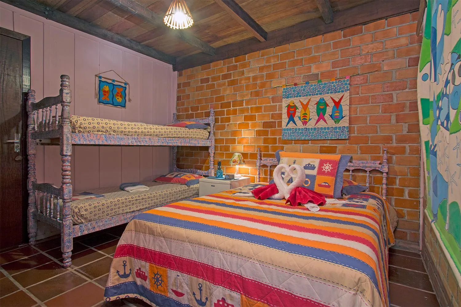 Bed in Hotel Pousada Praia do Farol