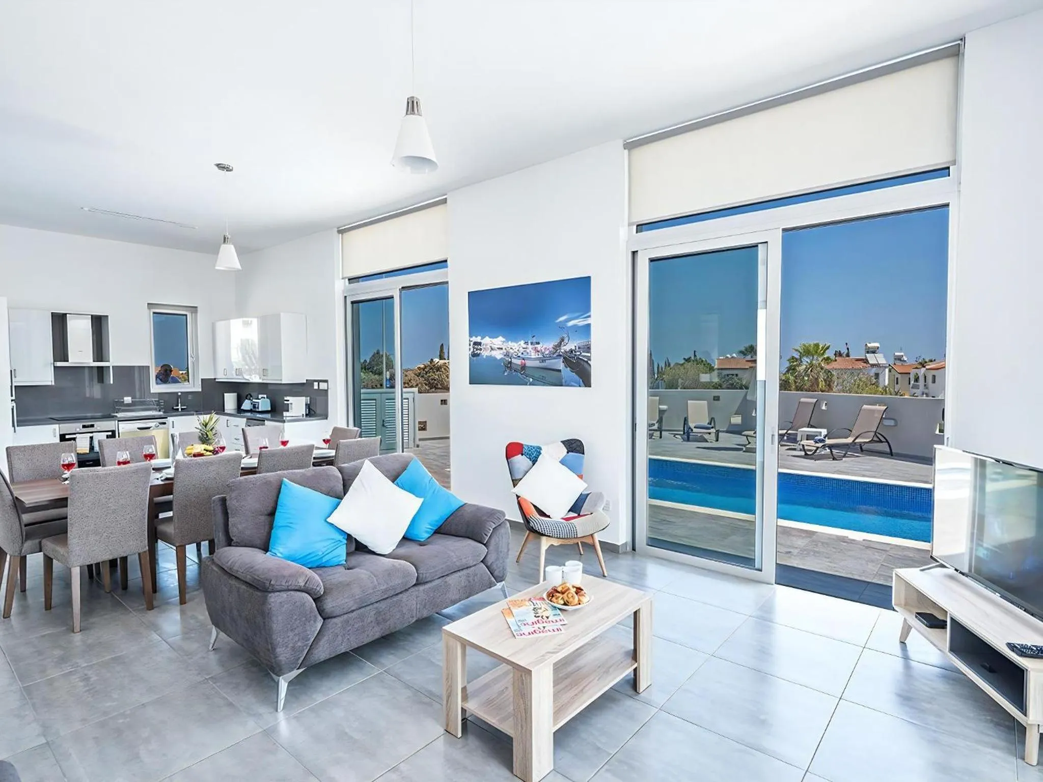 Living room in Villa Protaras Miramar Luxury and new 5BDR Protaras Villa with pool and stunning sea views