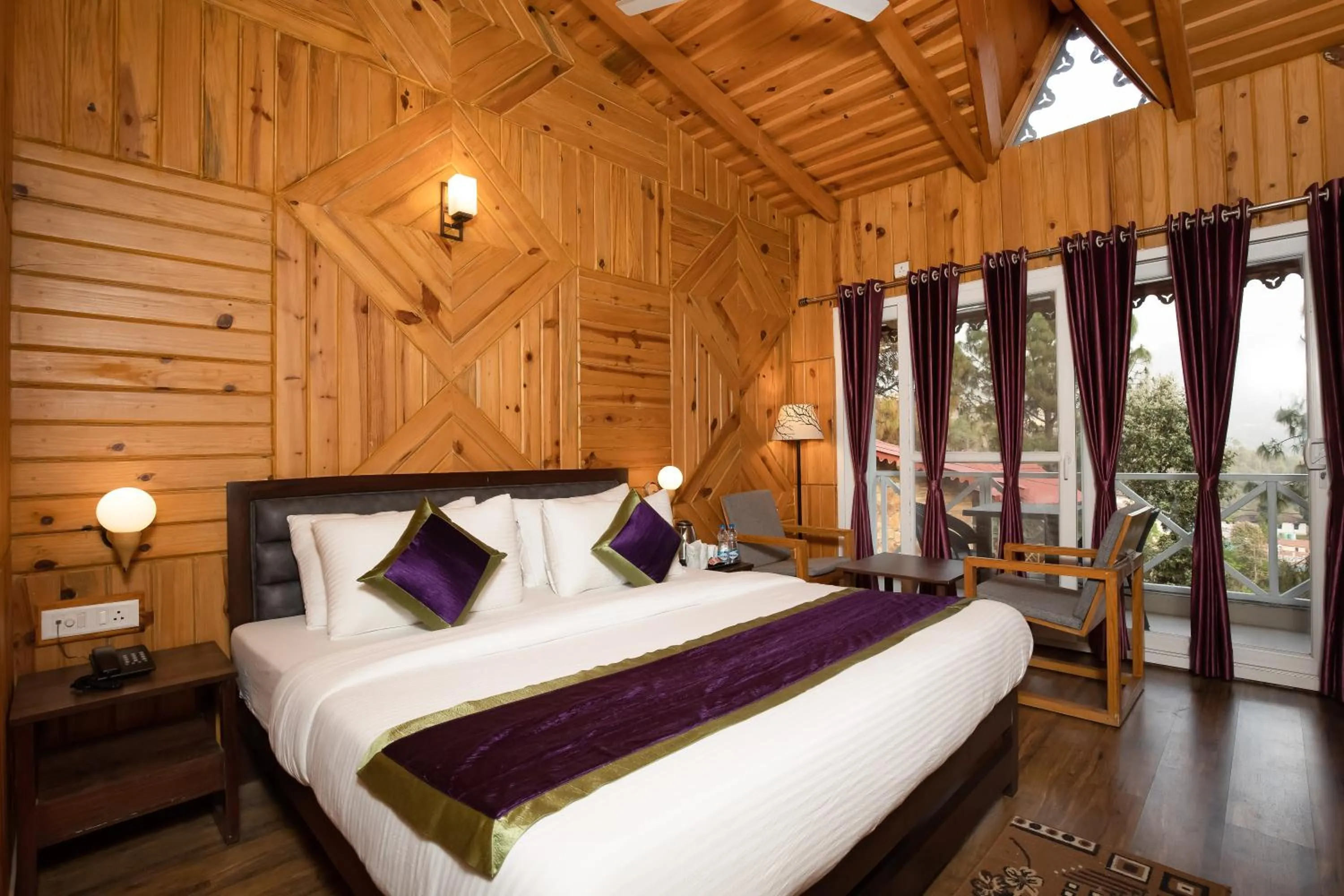 Bed in The Nature's Green Resort, Bhimtal, Nainital