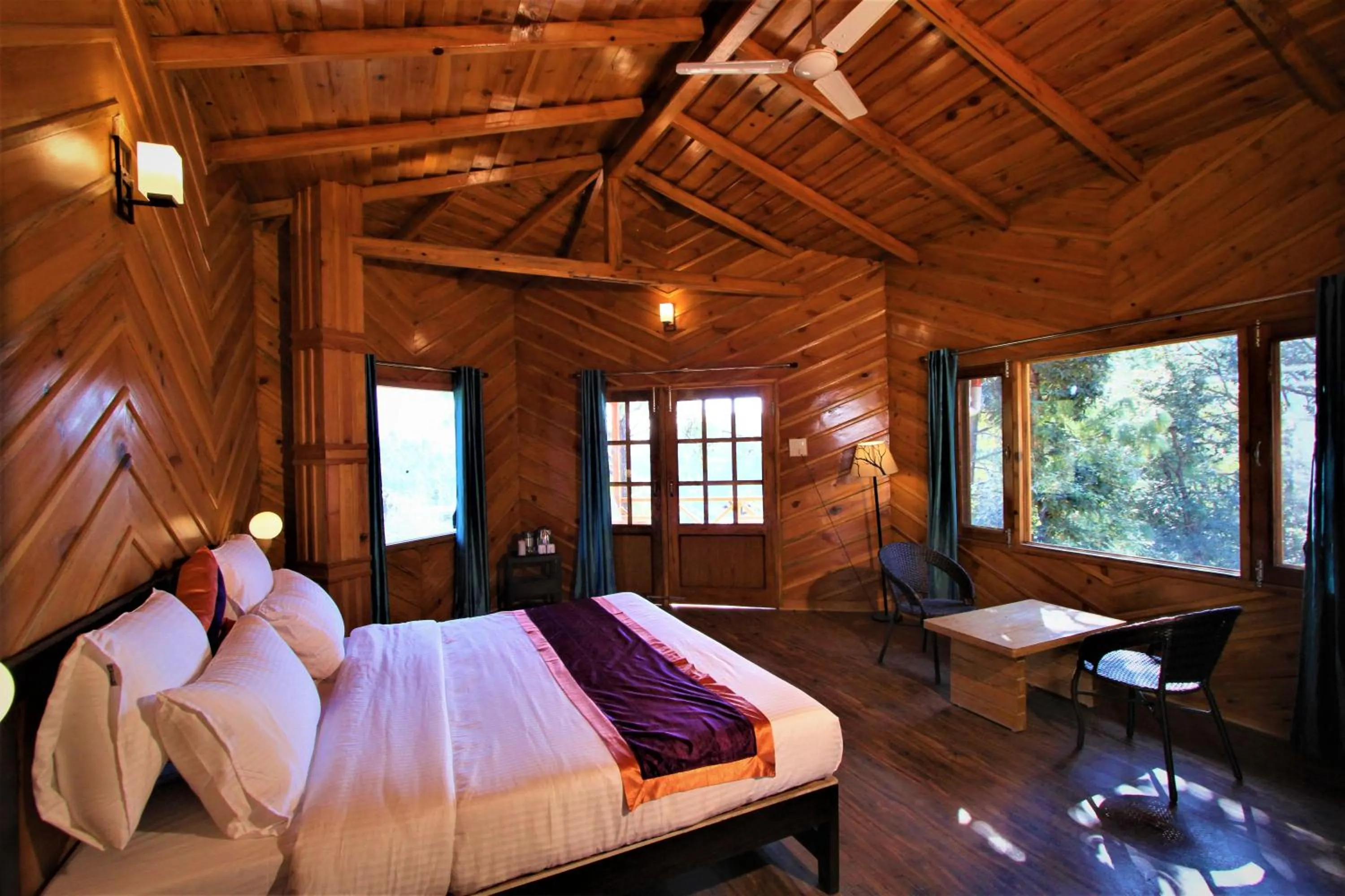 Bed in The Nature's Green Resort, Bhimtal, Nainital
