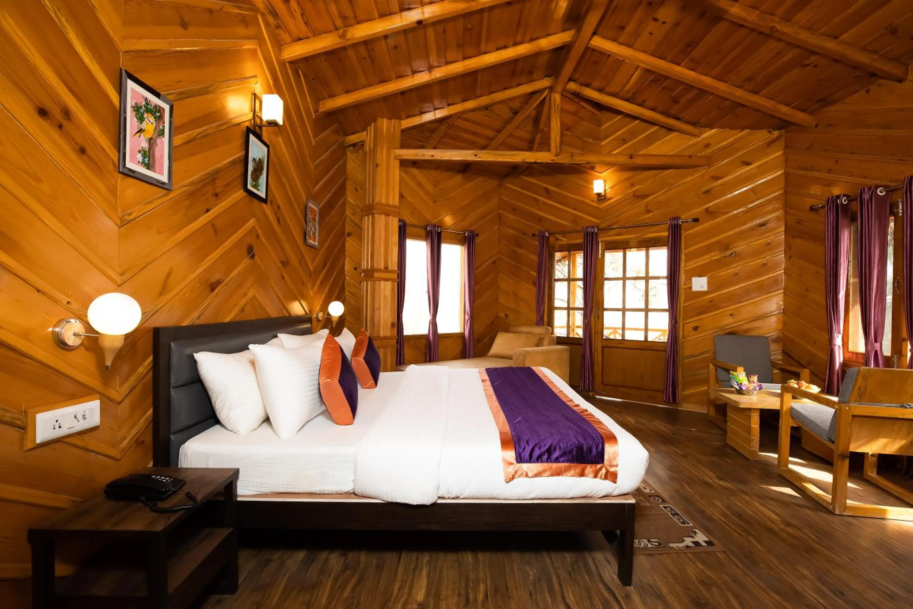 Bed in The Nature's Green Resort, Bhimtal, Nainital