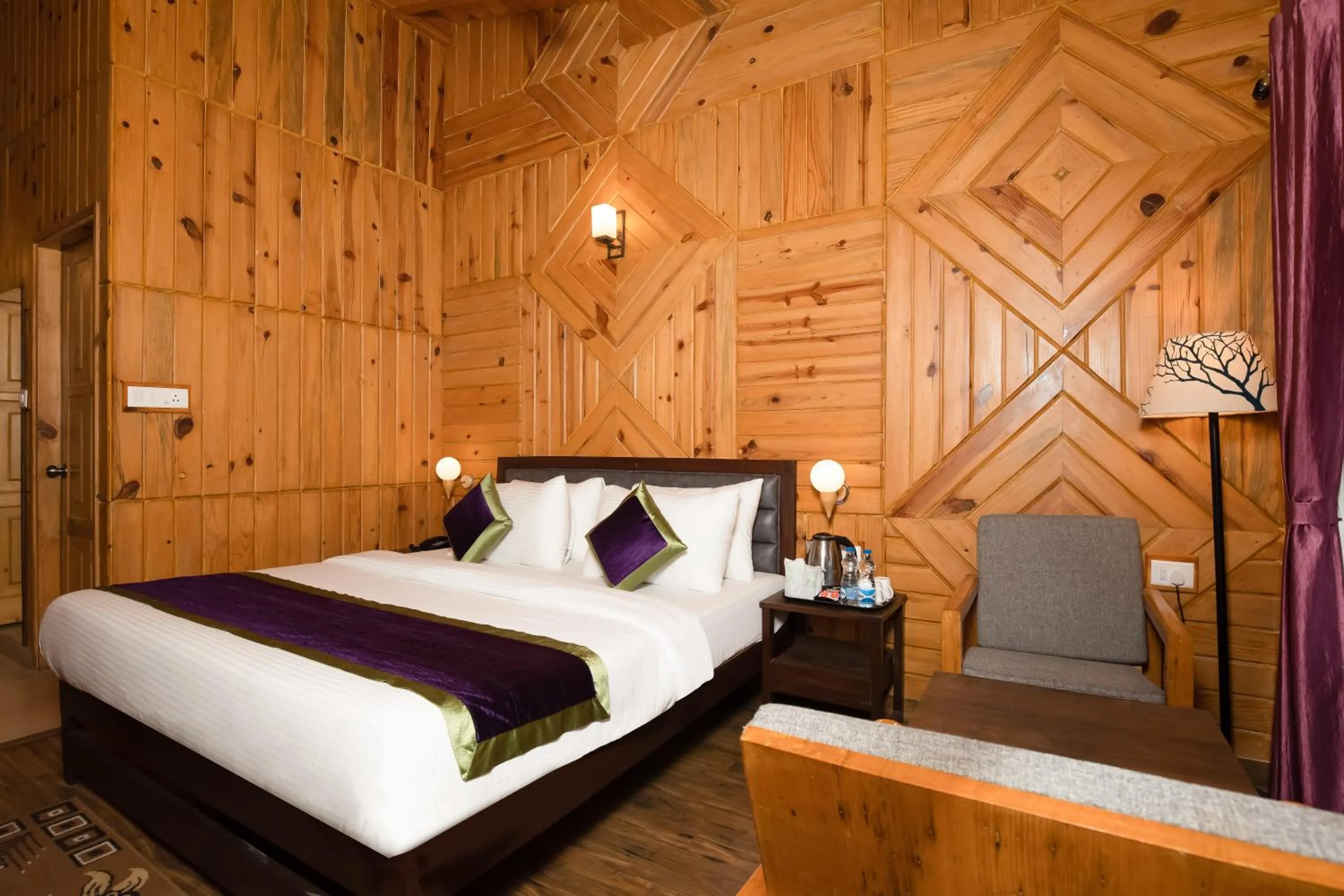 Bed in The Nature's Green Resort, Bhimtal, Nainital