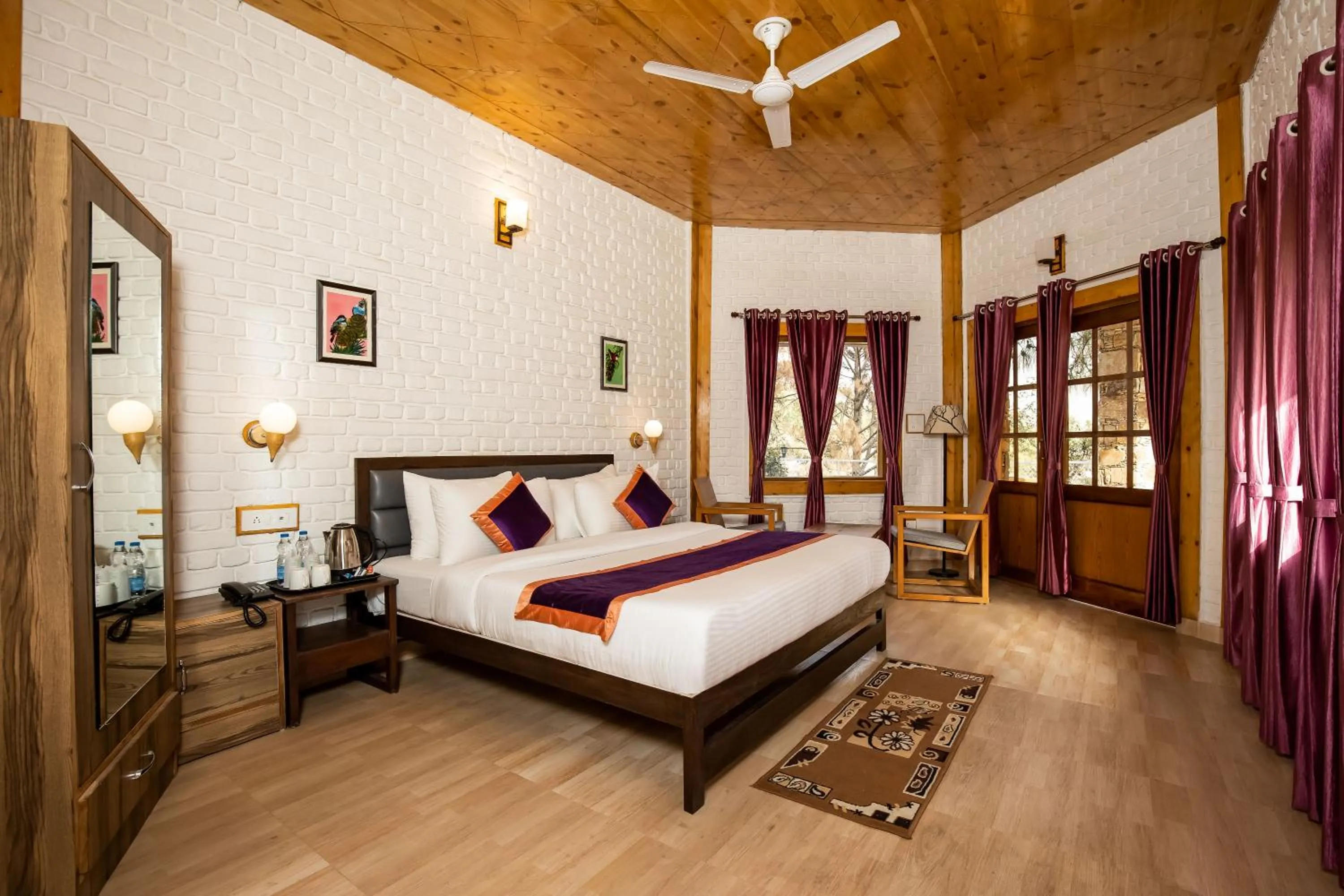 Bed in The Nature's Green Resort, Bhimtal, Nainital