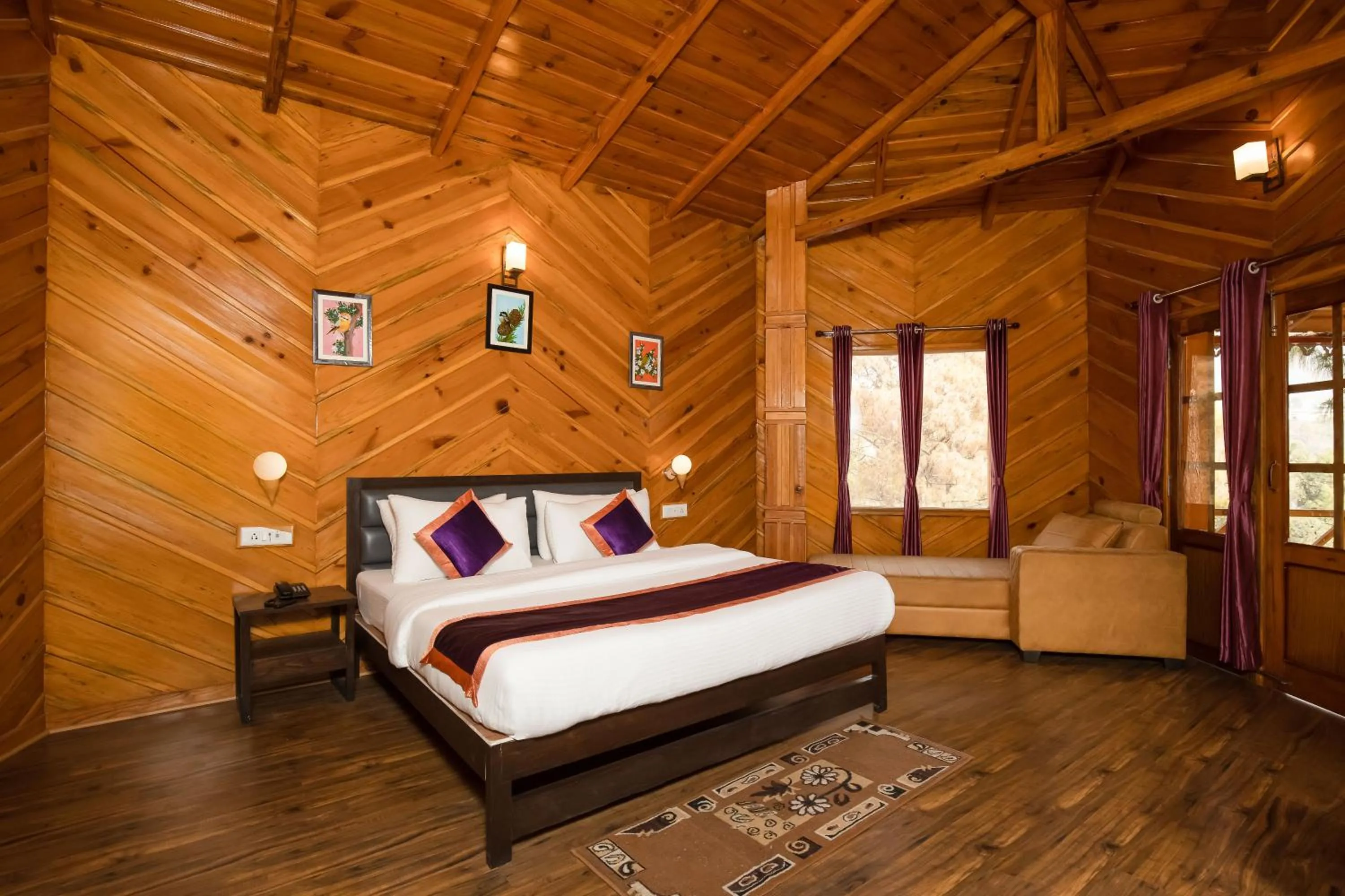 Bed in The Nature's Green Resort, Bhimtal, Nainital