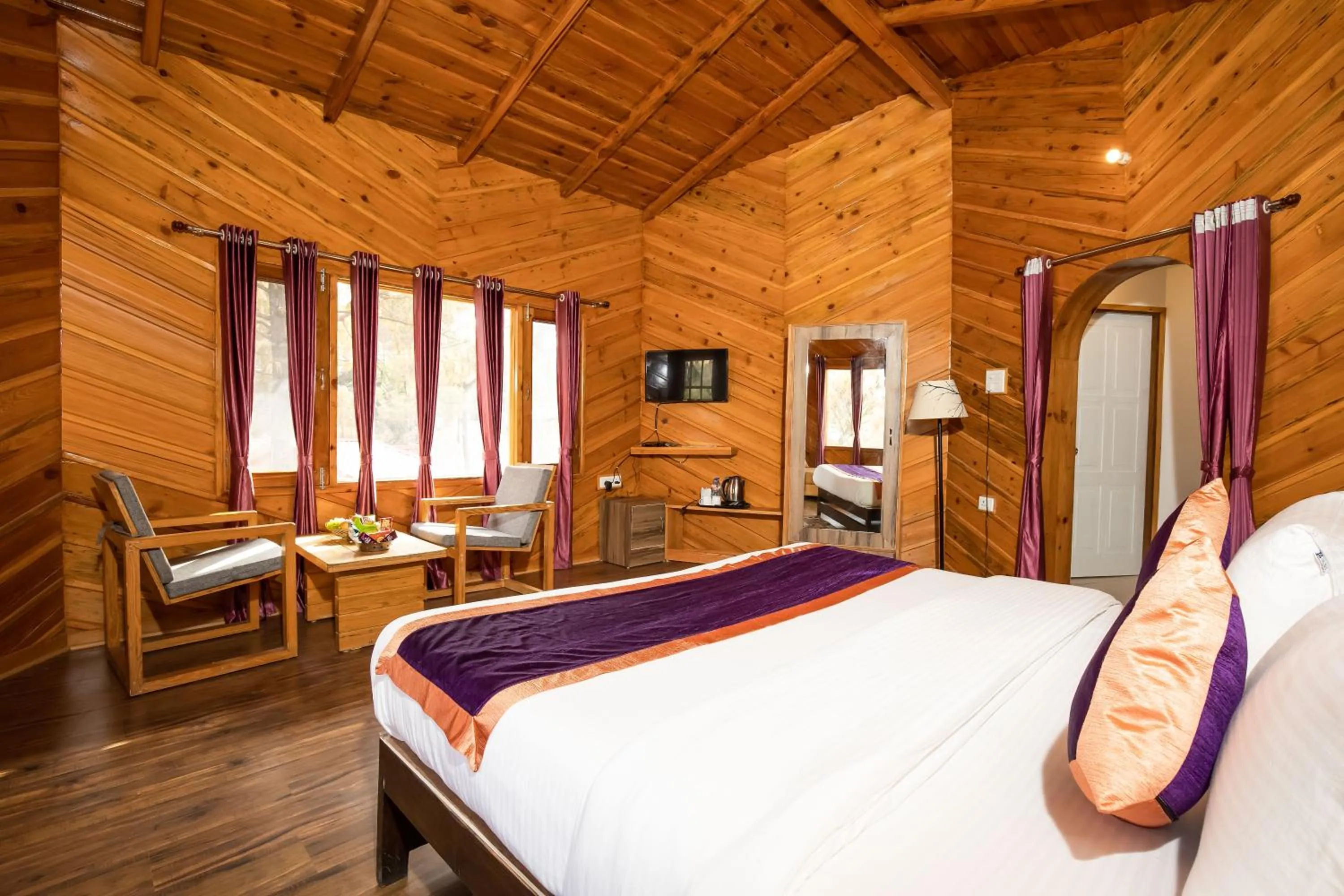 Bed in The Nature's Green Resort, Bhimtal, Nainital