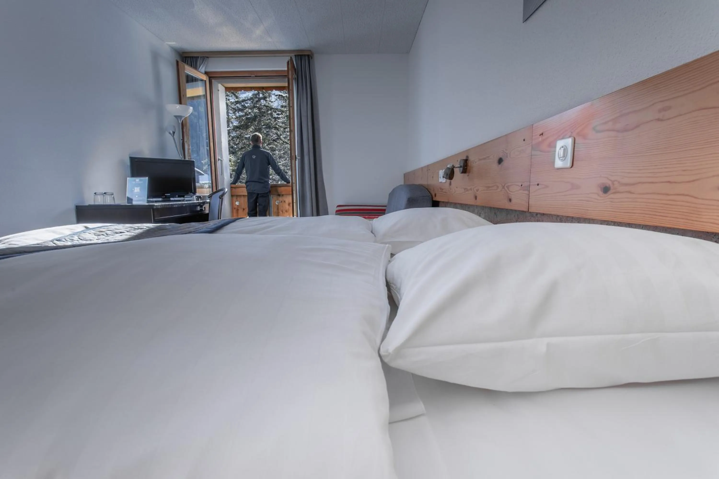 Bed in Hôtel Les Sources