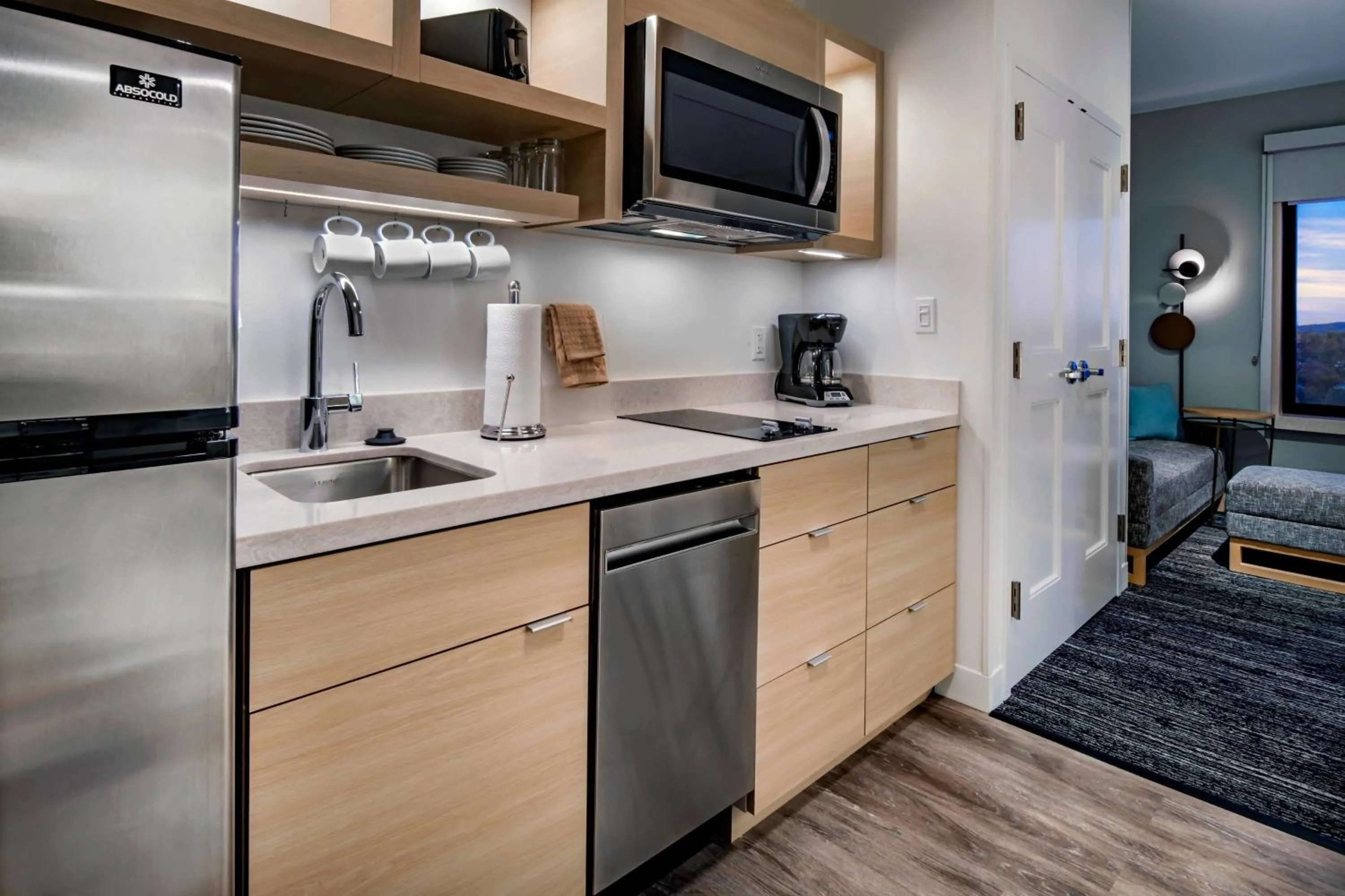 Kitchen or kitchenette in TownePlace Suites By Marriott Wrentham Plainville