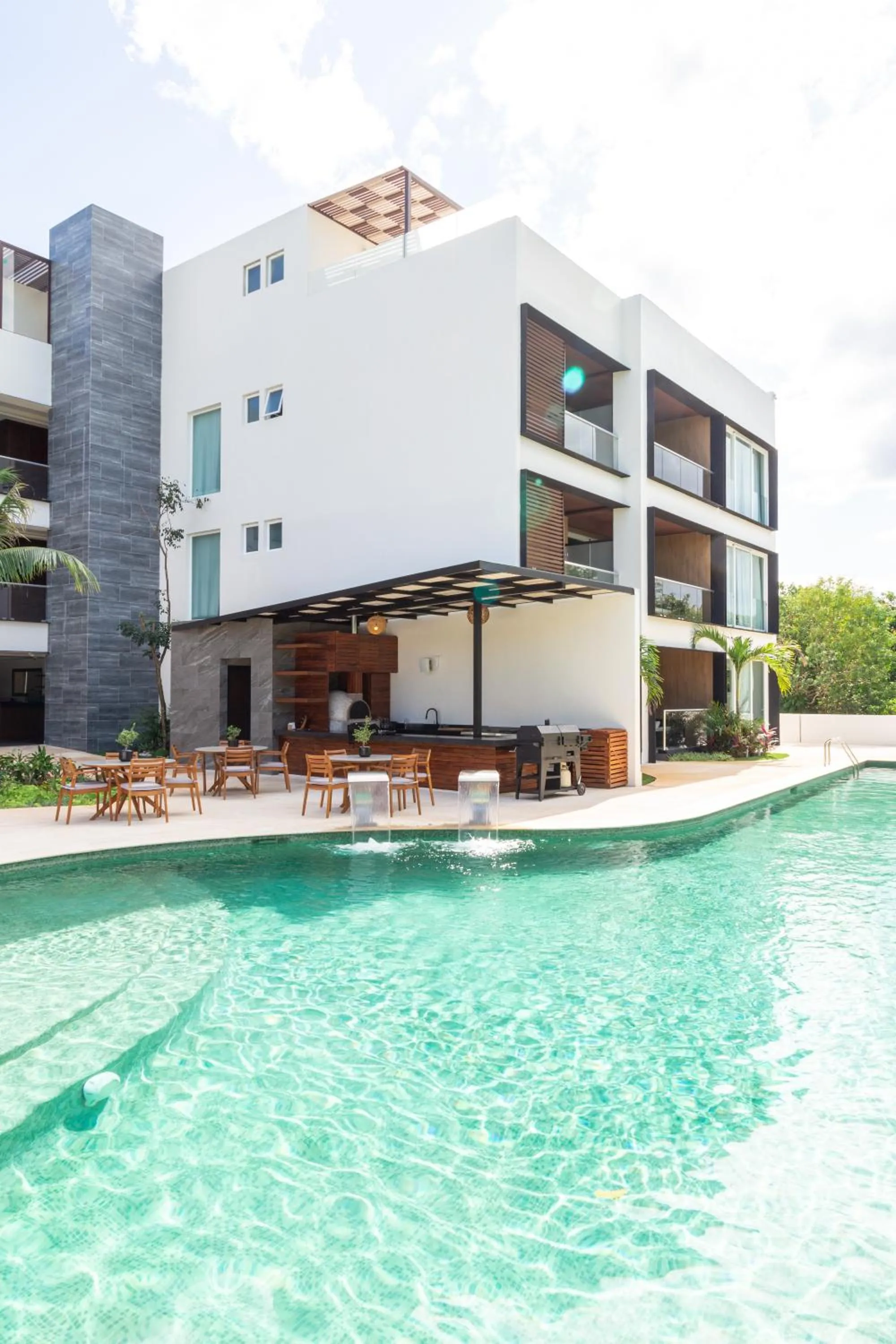 Property building in Fabulous & Exclusive Apartments With Sea View Pool BBQ Garden