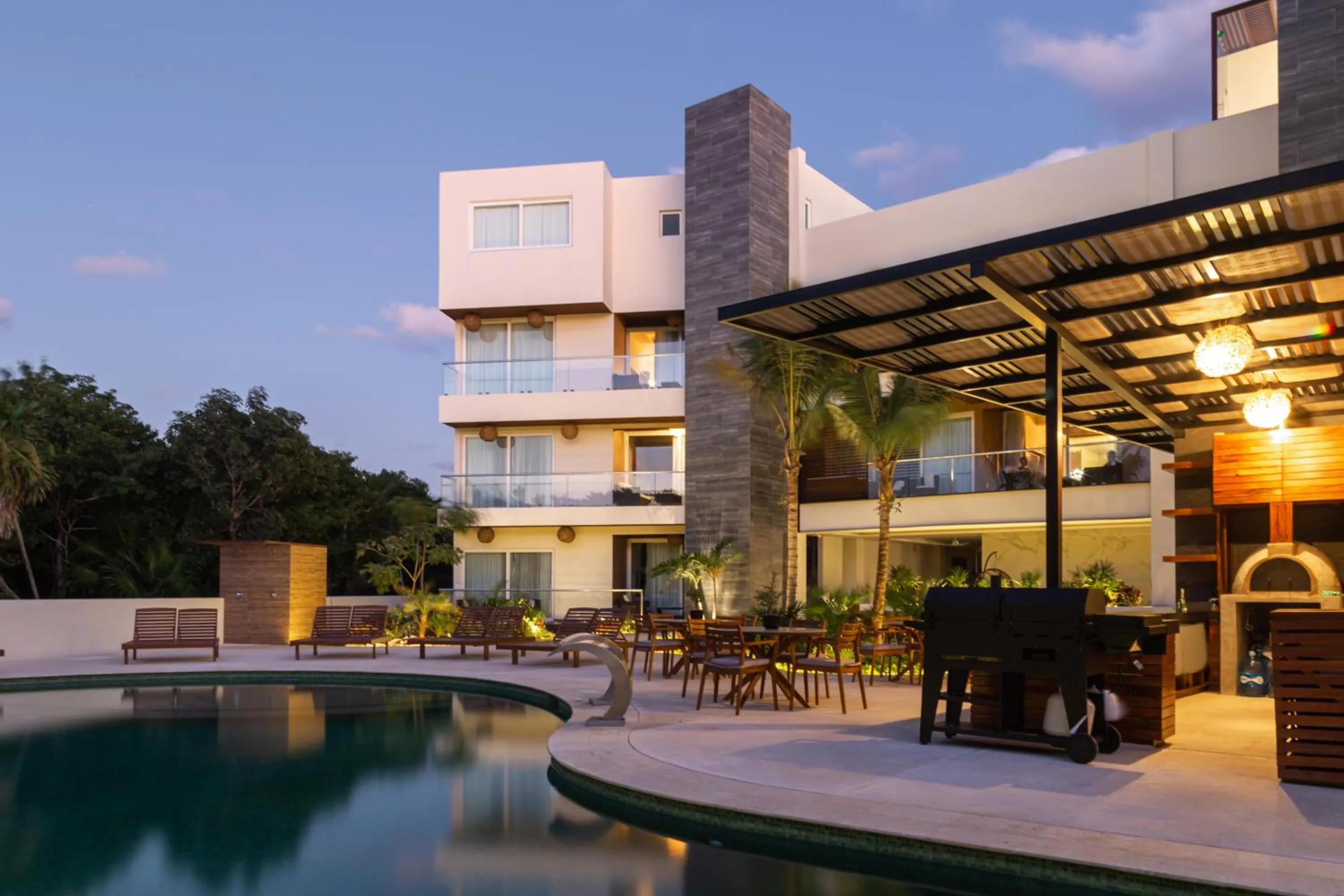 Property building in Fabulous & Exclusive Apartments With Sea View Pool BBQ Garden