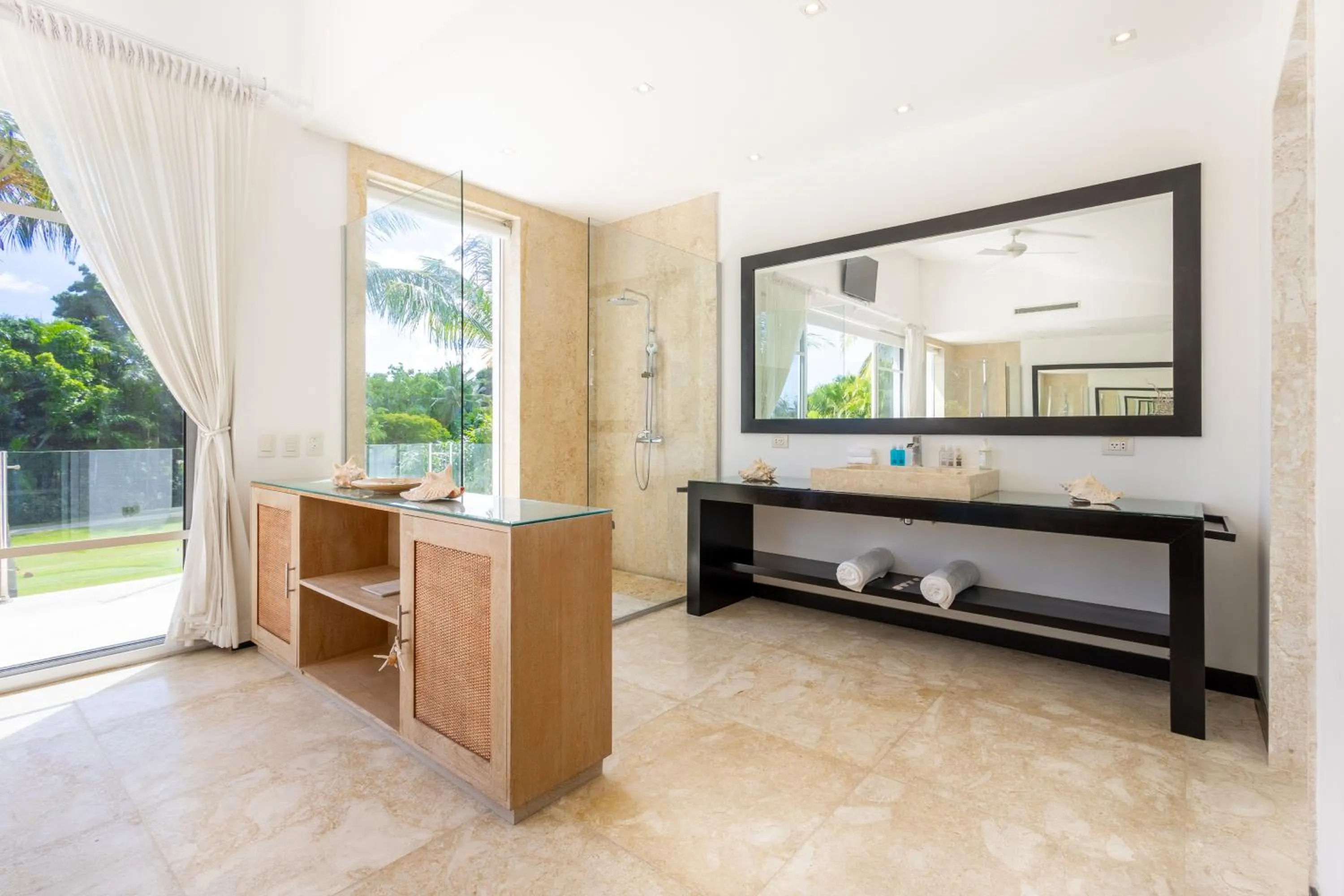 Shower in Luxury Rentals in Punta Cana - Exclusive Waterfall Villa with Private Pool, BBQ, Maid, Golf