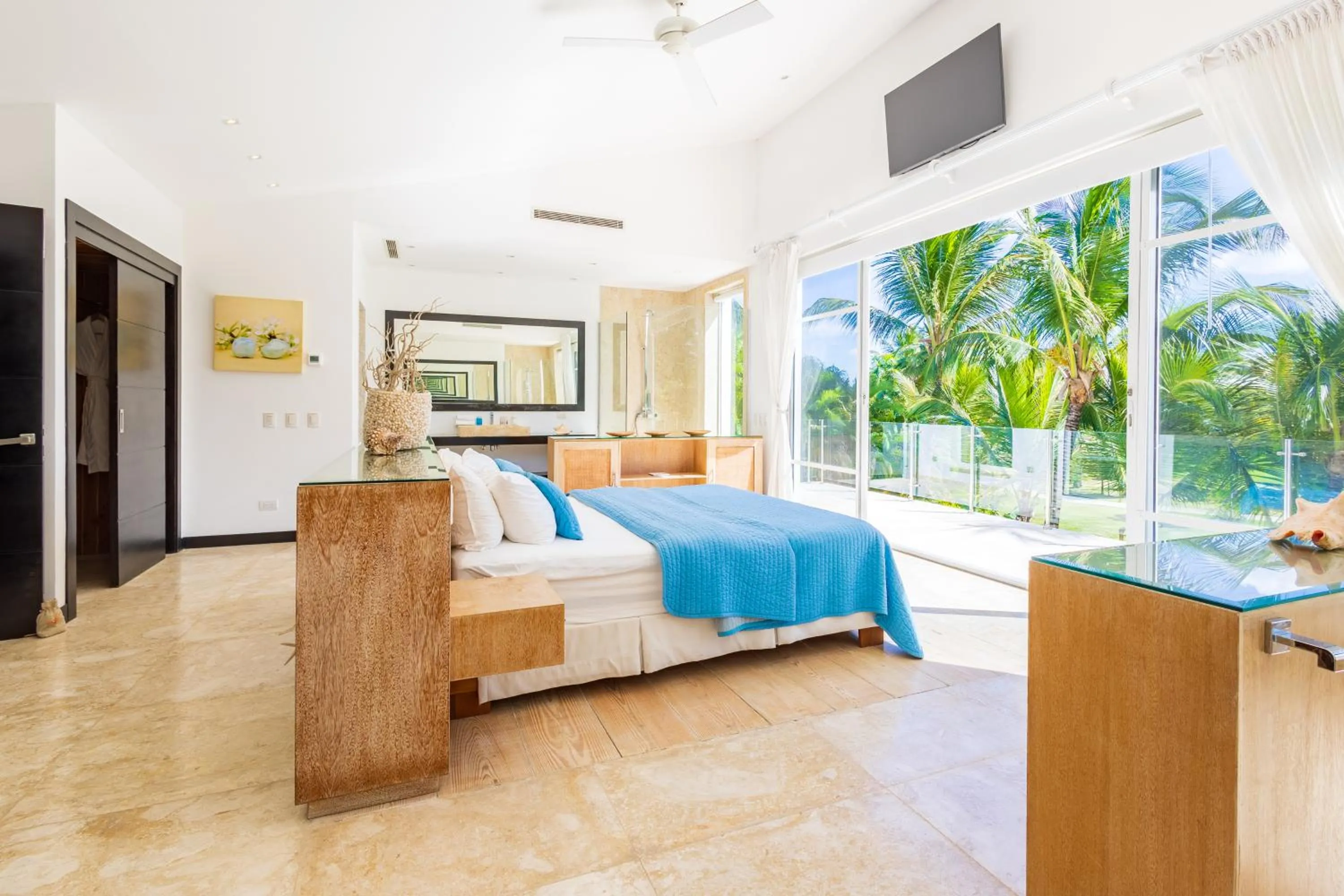 Bed in Luxury Rentals in Punta Cana - Exclusive Waterfall Villa with Private Pool, BBQ, Maid, Golf