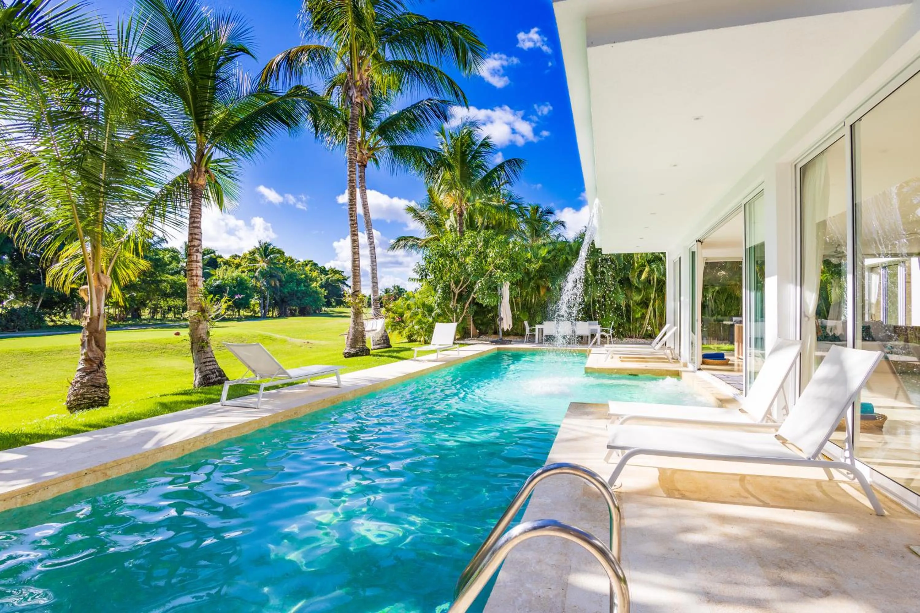 Garden view in Luxury Rentals in Punta Cana - Exclusive Waterfall Villa with Private Pool, BBQ, Maid, Golf