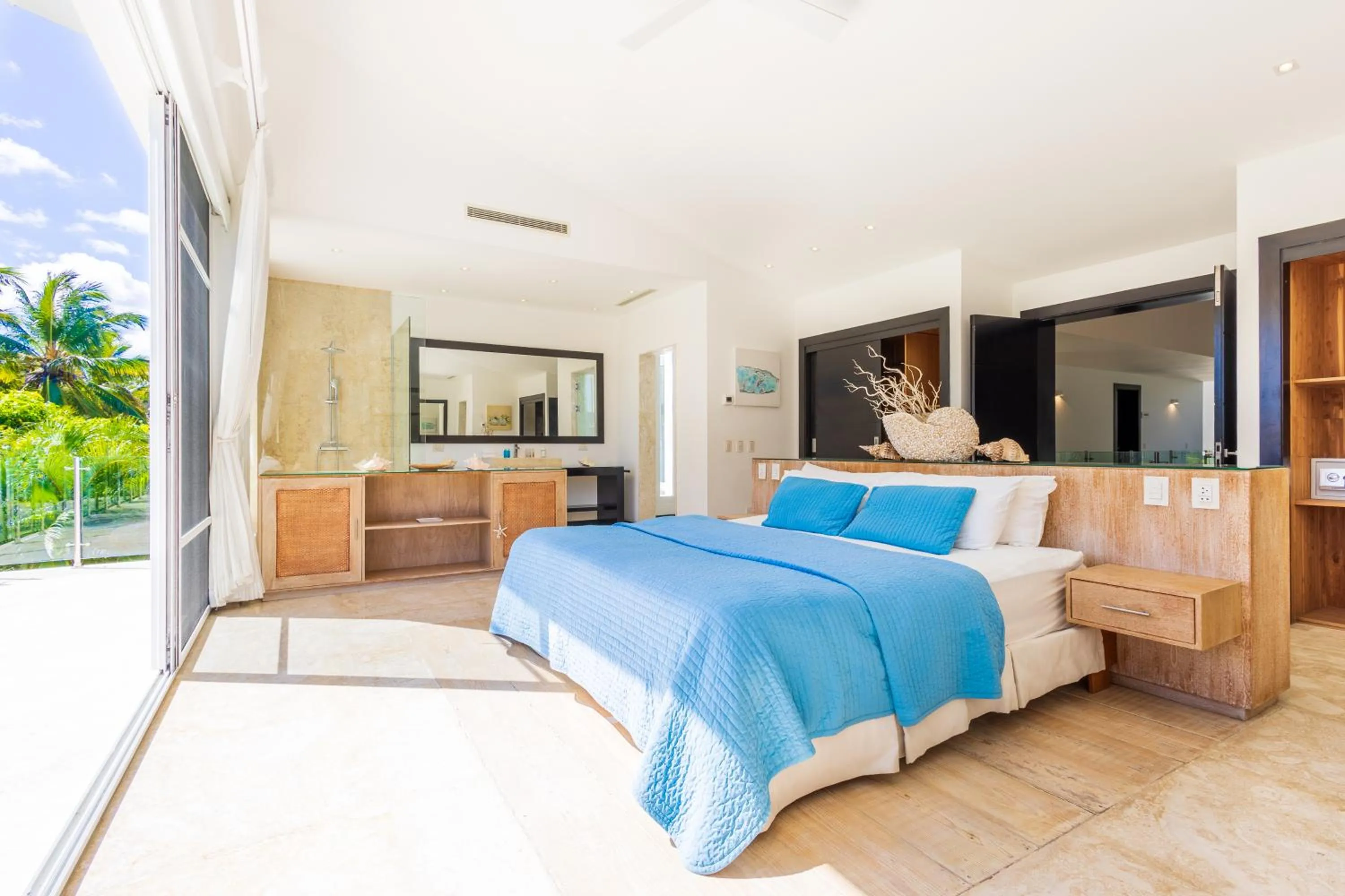 Shower, Bed in Luxury Rentals in Punta Cana - Exclusive Waterfall Villa with Private Pool, BBQ, Maid, Golf