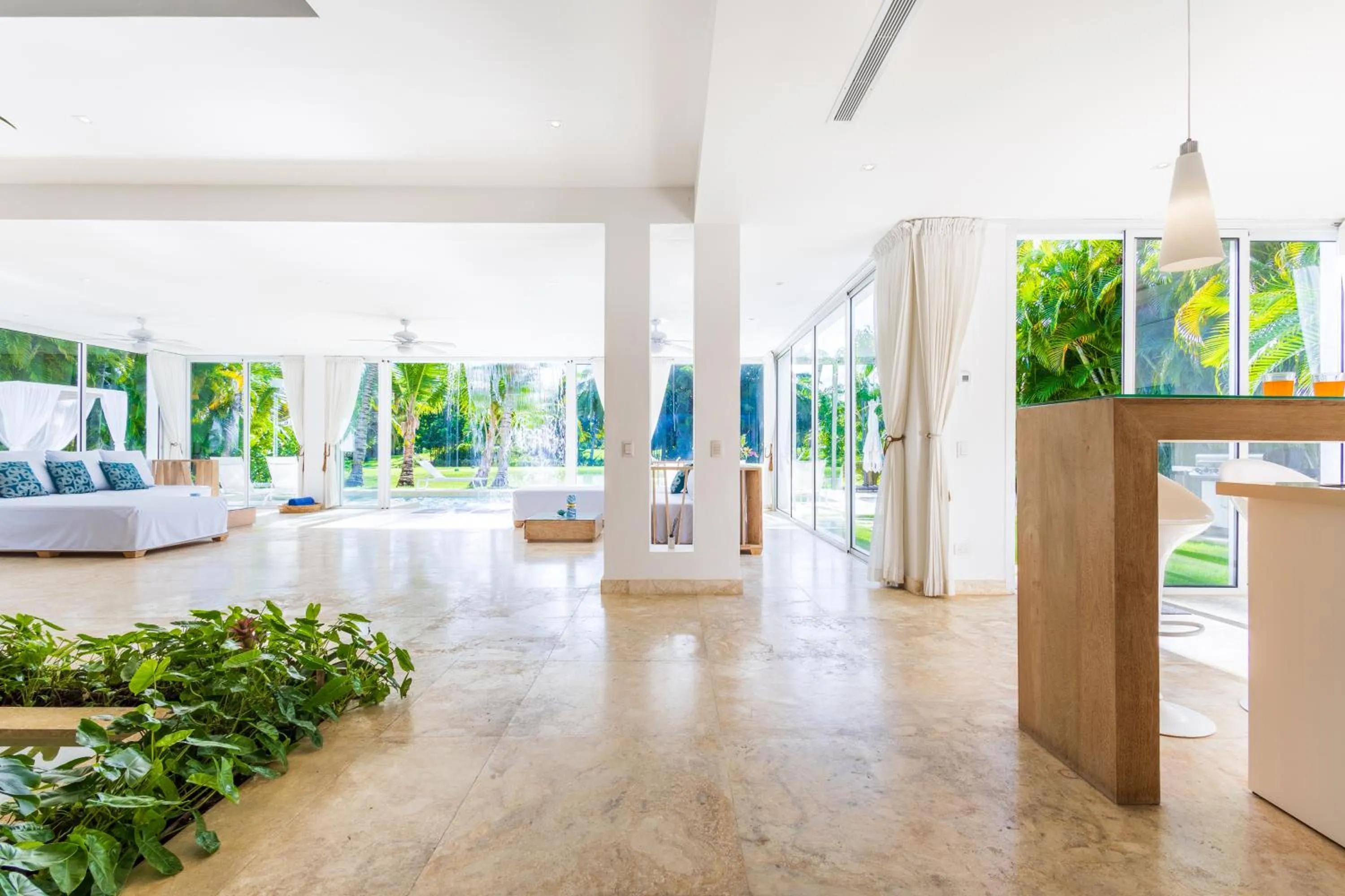 Living room in Luxury Rentals in Punta Cana - Exclusive Waterfall Villa with Private Pool, BBQ, Maid, Golf