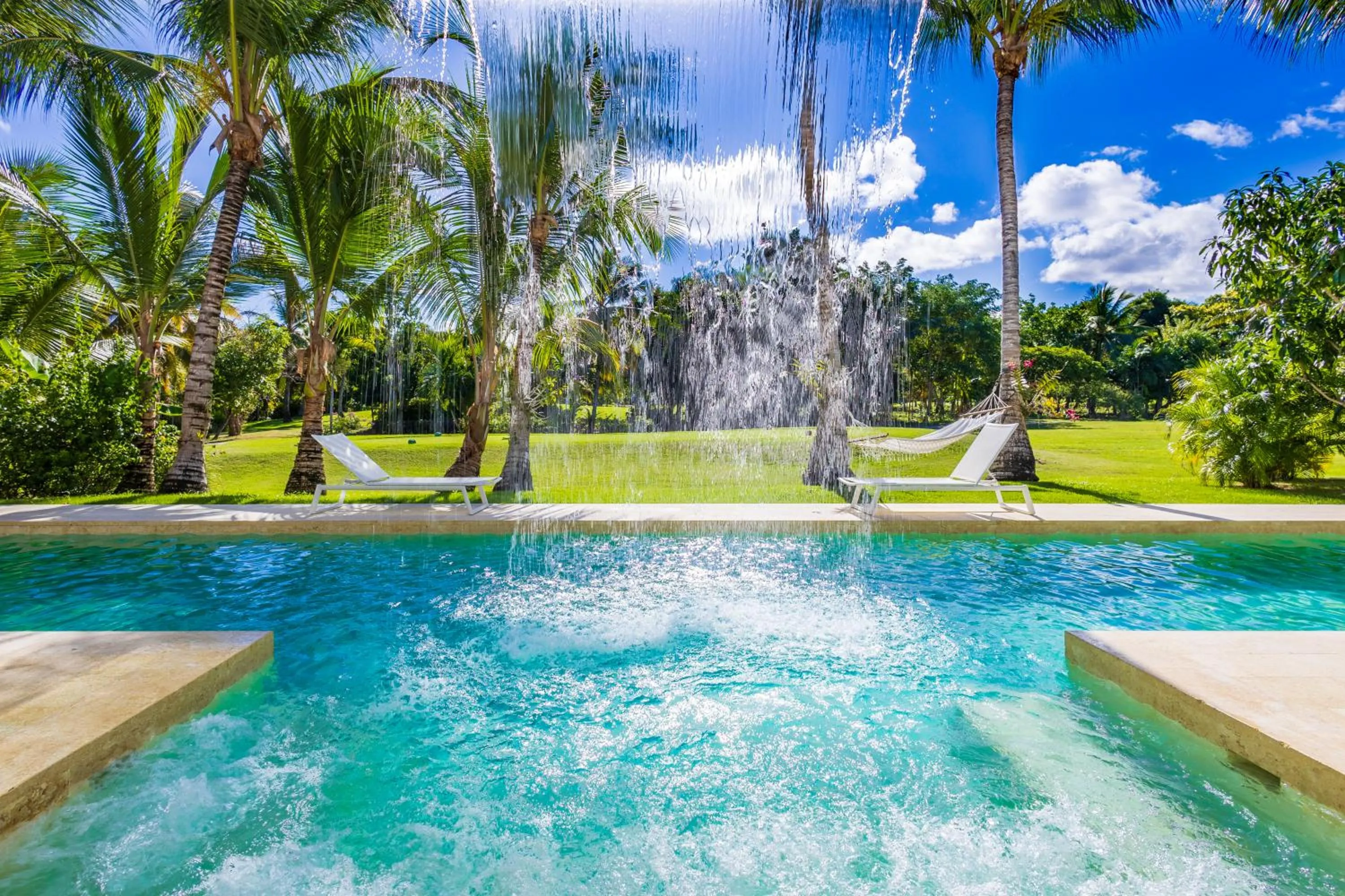Pool view in Luxury Rentals in Punta Cana - Exclusive Waterfall Villa with Private Pool, BBQ, Maid, Golf