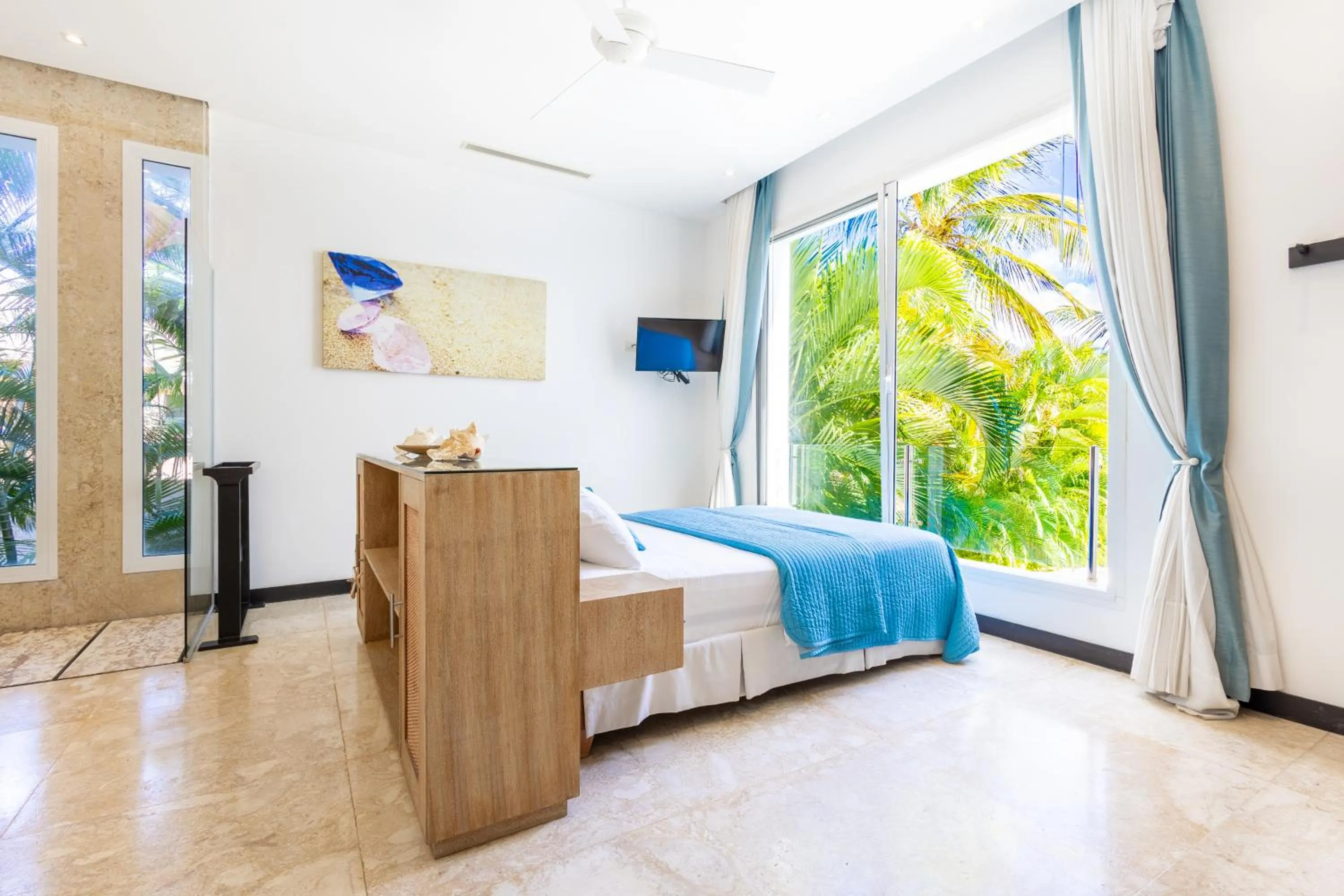 Shower, Bed in Luxury Rentals in Punta Cana - Exclusive Waterfall Villa with Private Pool, BBQ, Maid, Golf