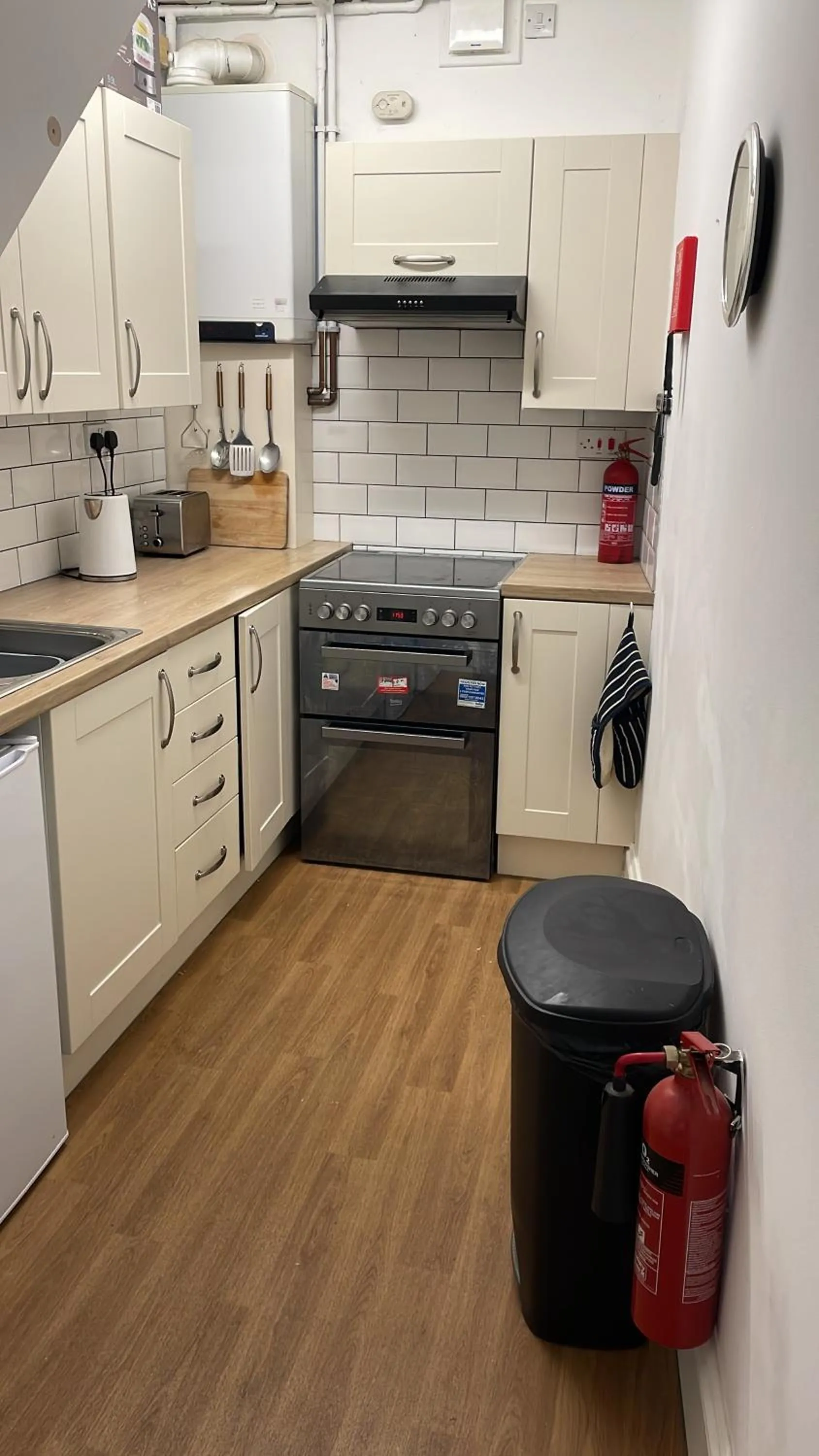 Communal kitchen in The Old Vicarage