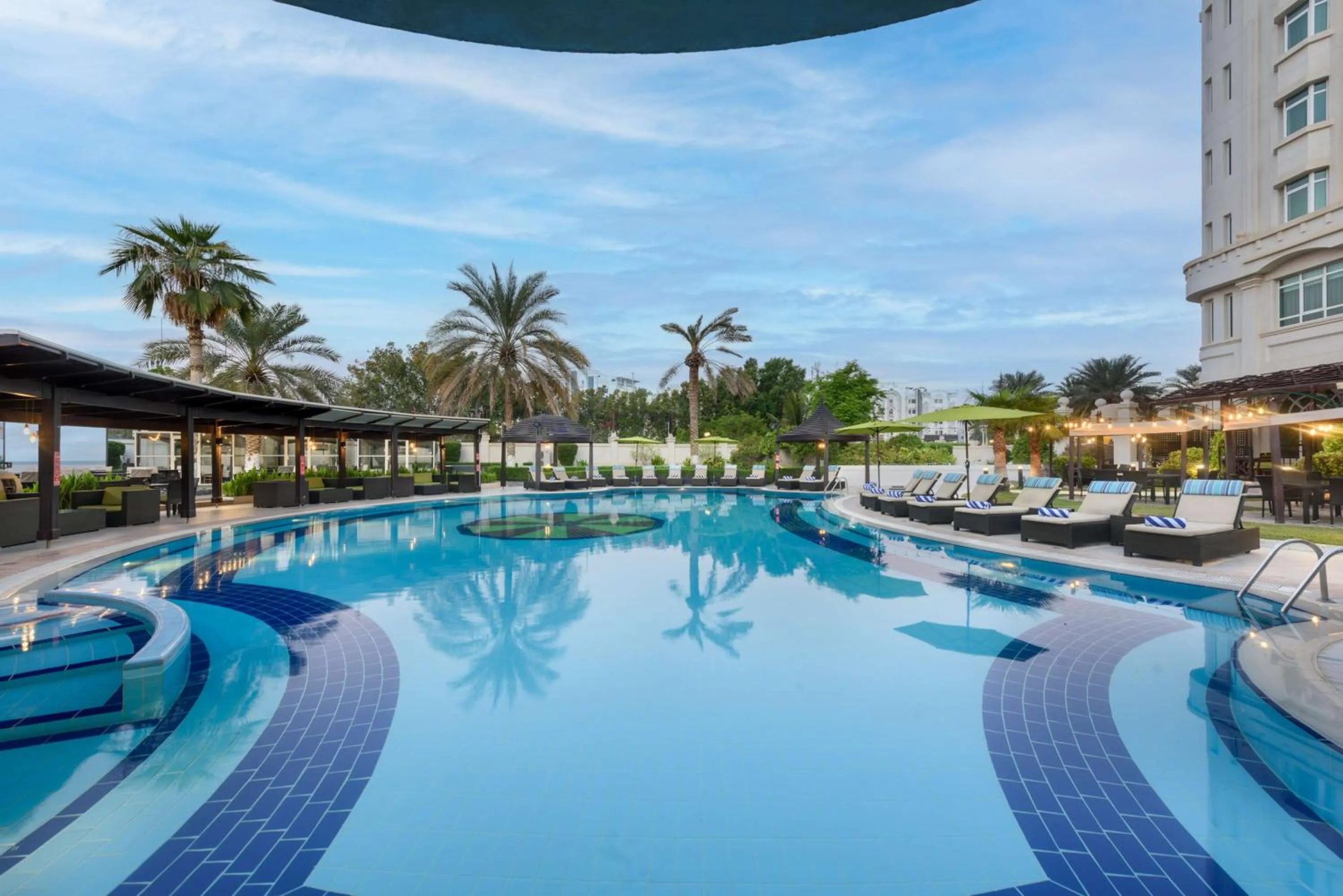 Pool view in Radisson Blu Hotel, Muscat