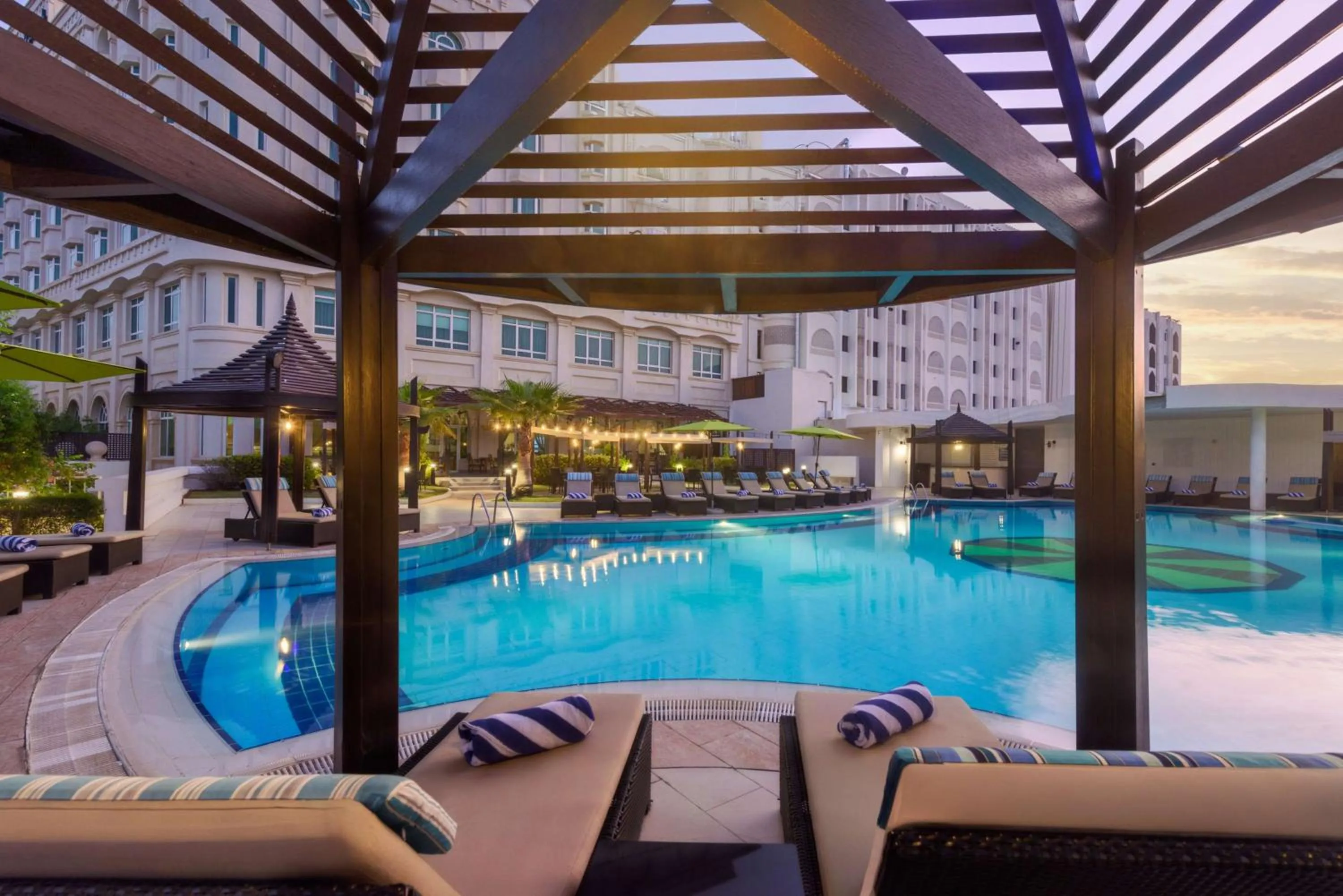 Pool view in Radisson Blu Hotel, Muscat