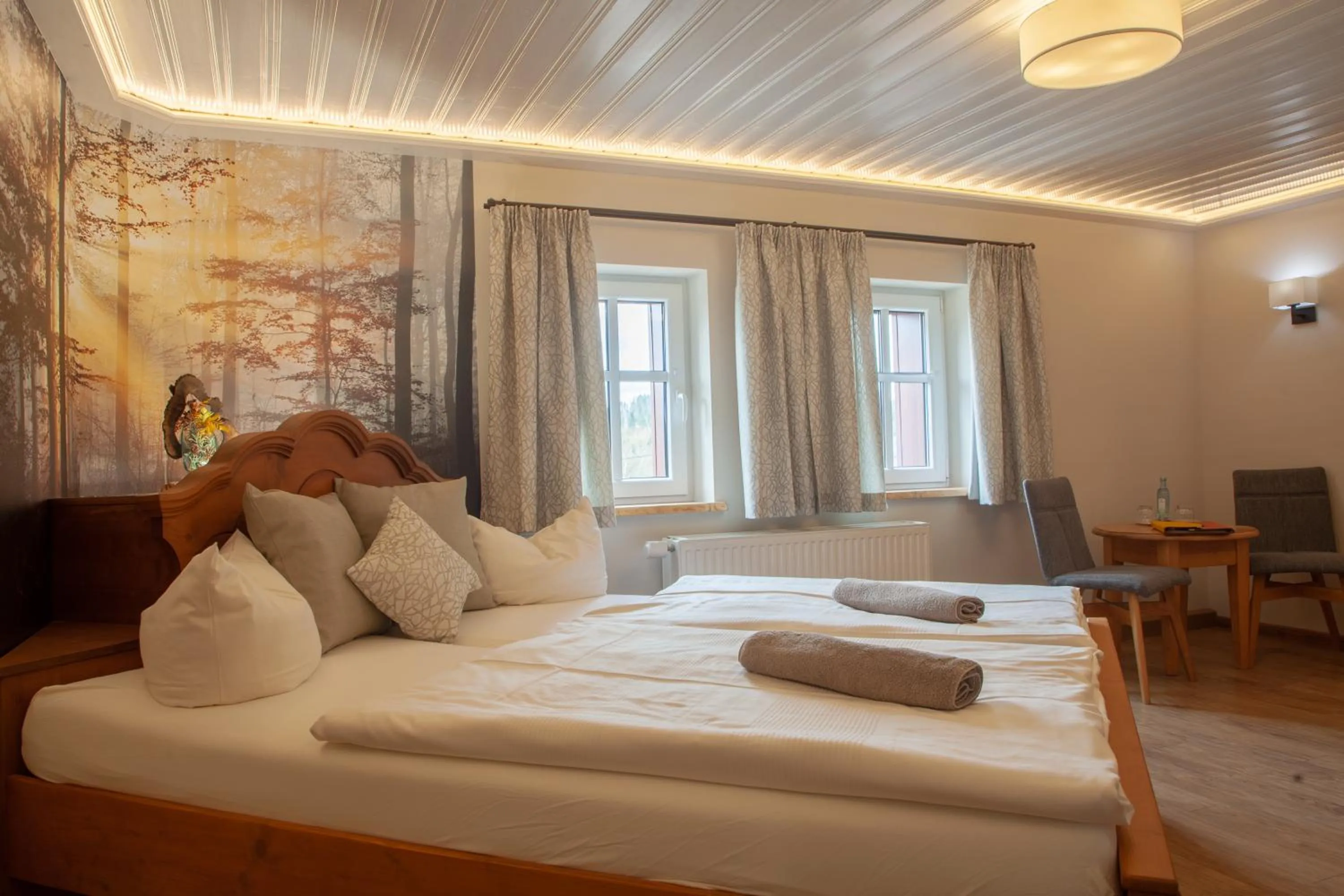 Bed in Naturhotel Gasthof Bärenfels