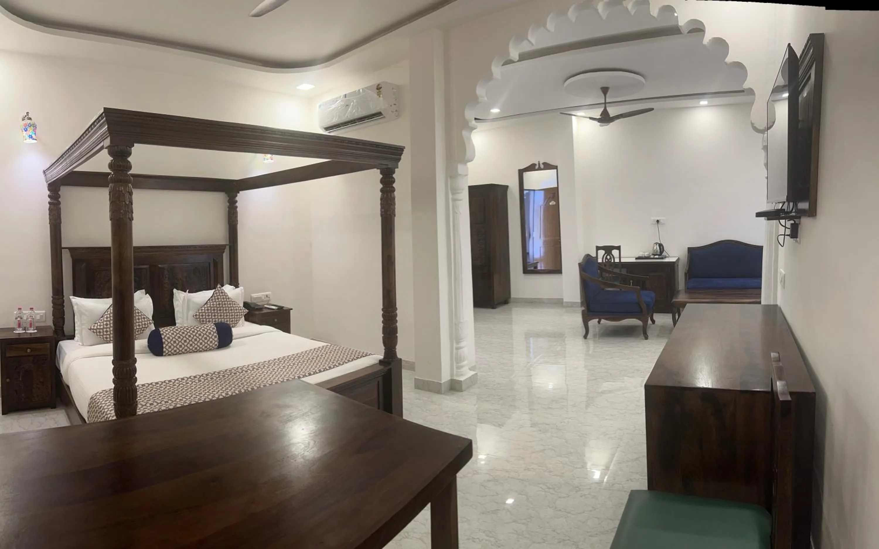 View (from property/room), Bed in Rangmahal Pushkar by DIV HOSPITALITY