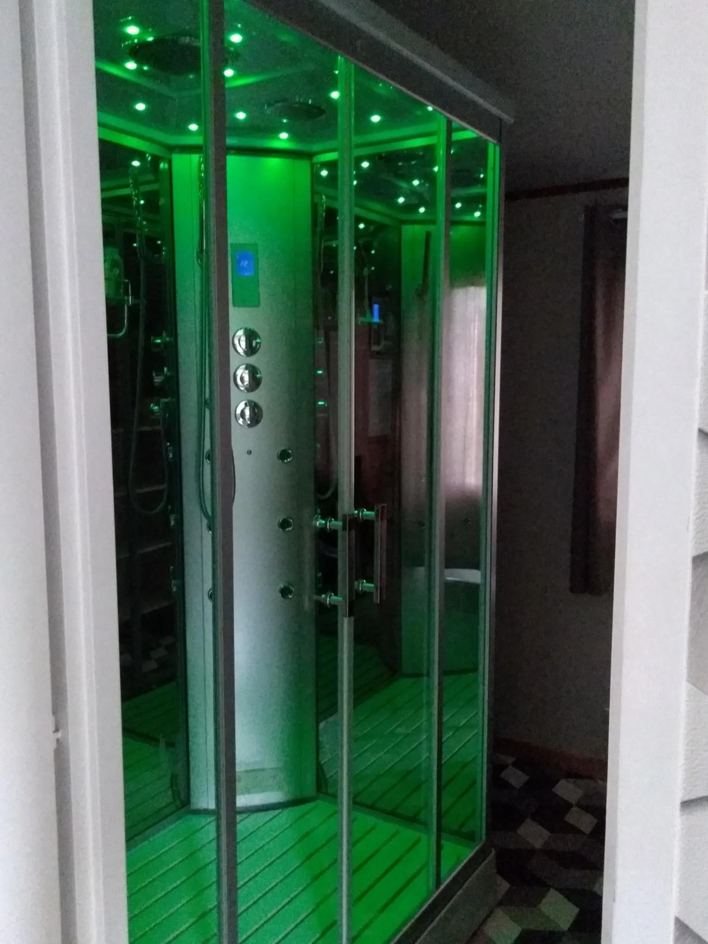 Steam room in le haut village Chambre d'hôtes Mobi-Loft cosy sauna ,douche ,chromothérapie