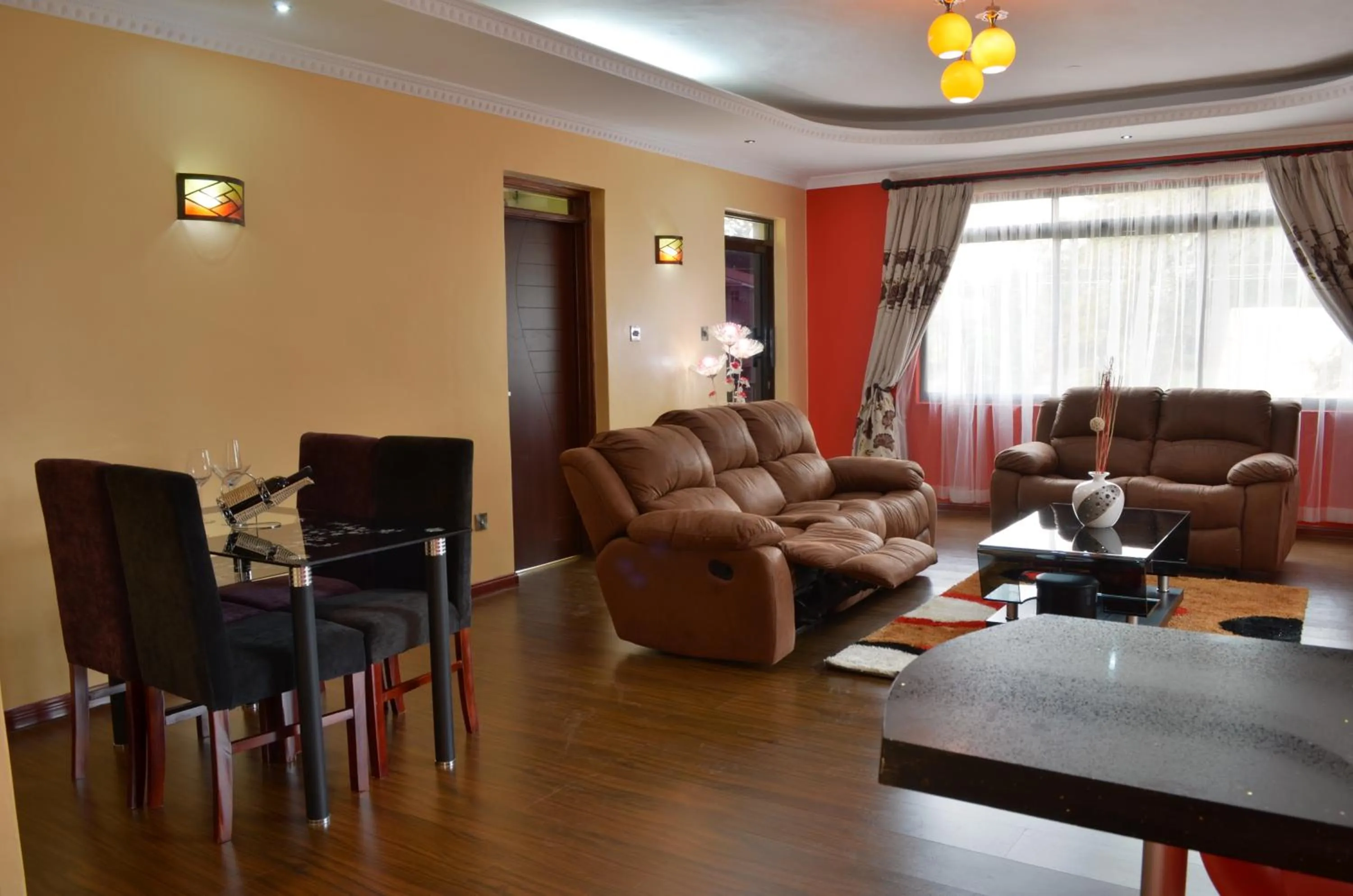 Seating area in Fahari Palace Serviced Apartments