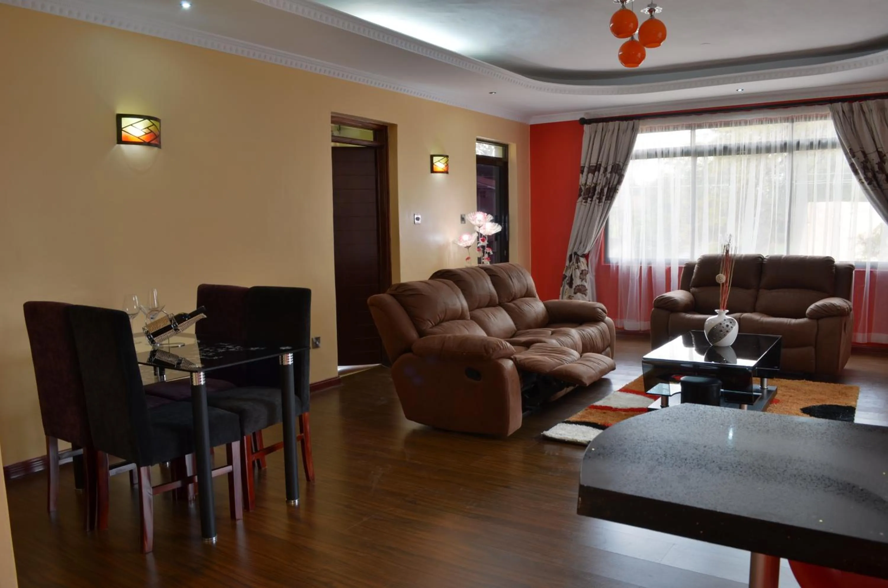 Seating area in Fahari Palace Serviced Apartments