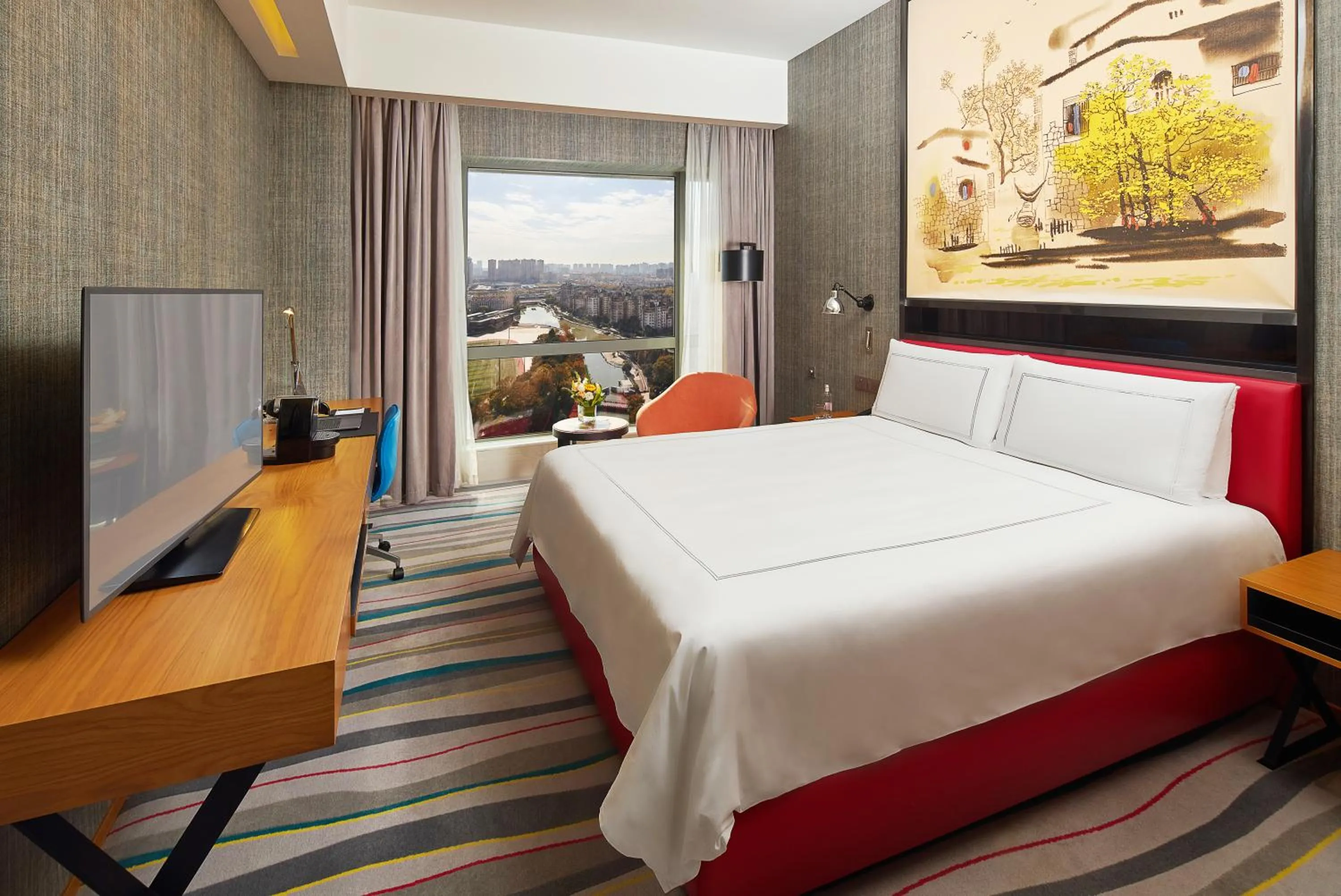 Photo of the whole room, Bed in Paradox Kunshan