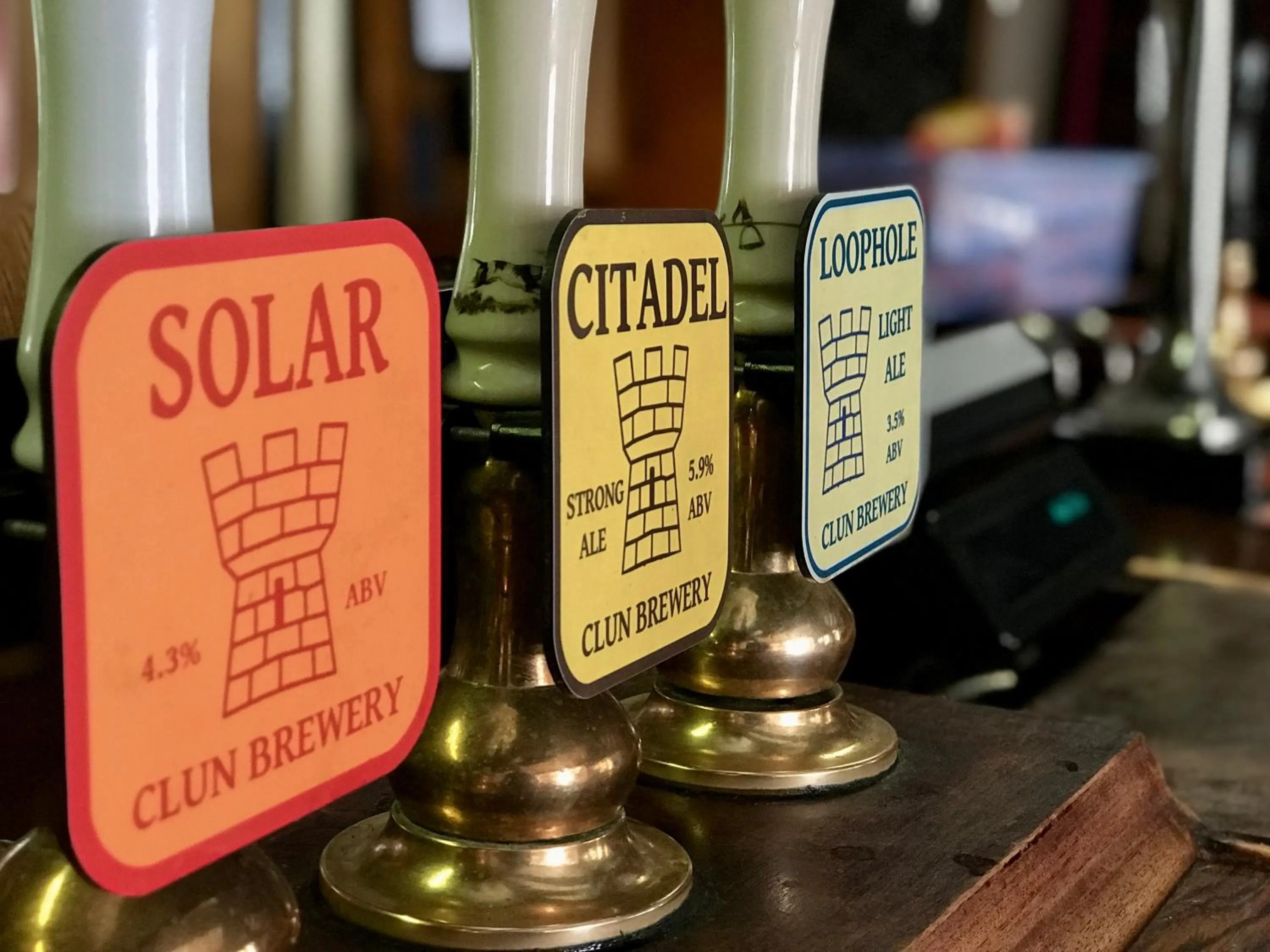 Alcoholic drinks in The White Horse Inn, Clun