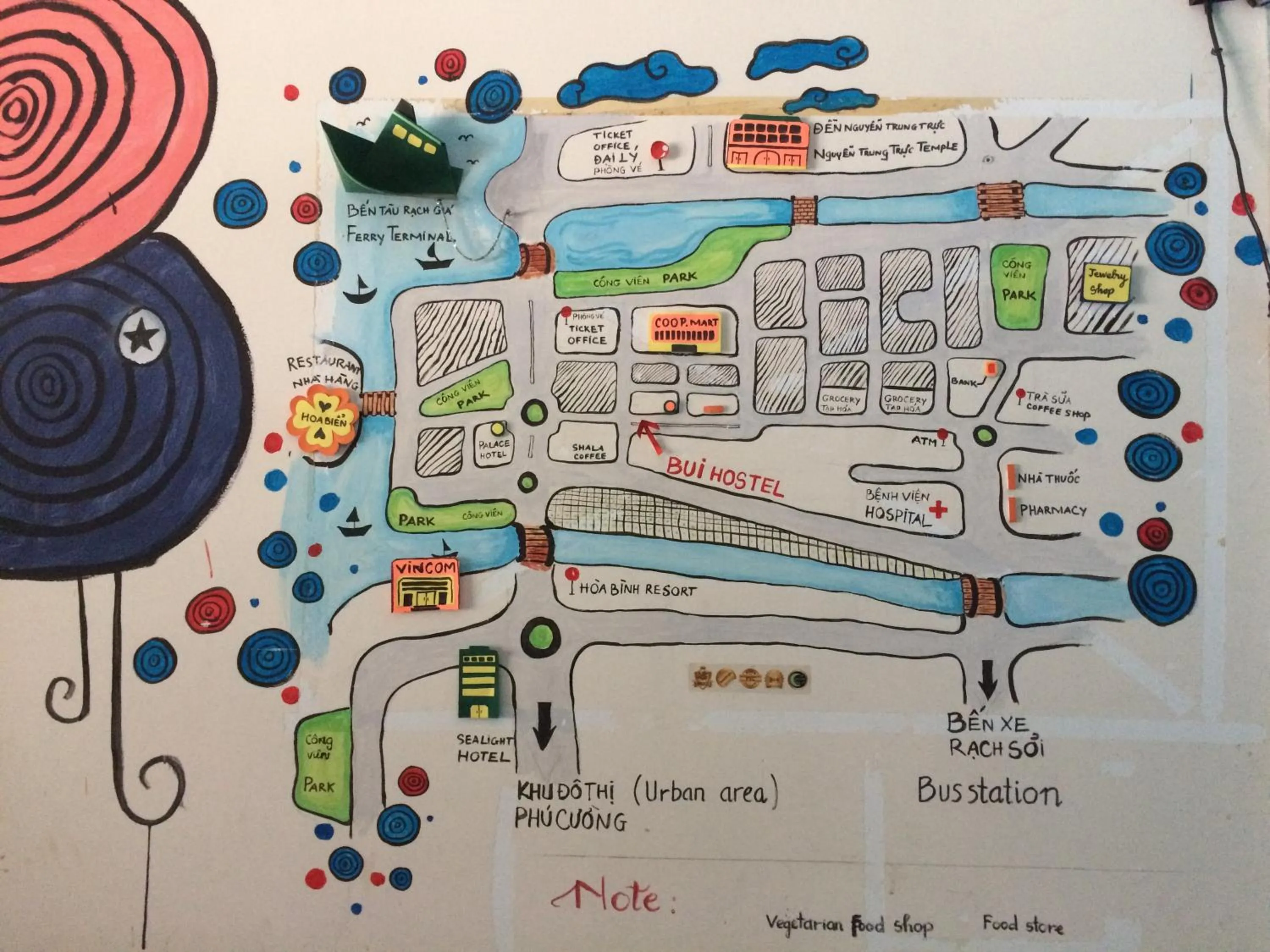 Floor plan in Bụi Hostel - Ferry to Rạch Giá