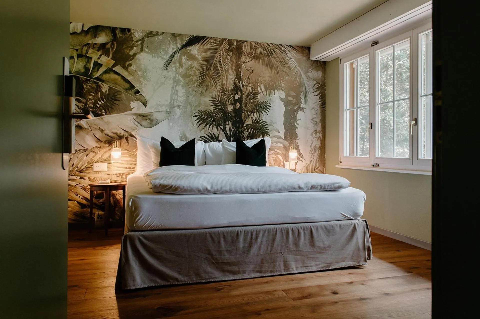 Bed in Hotel Schloss Hünigen