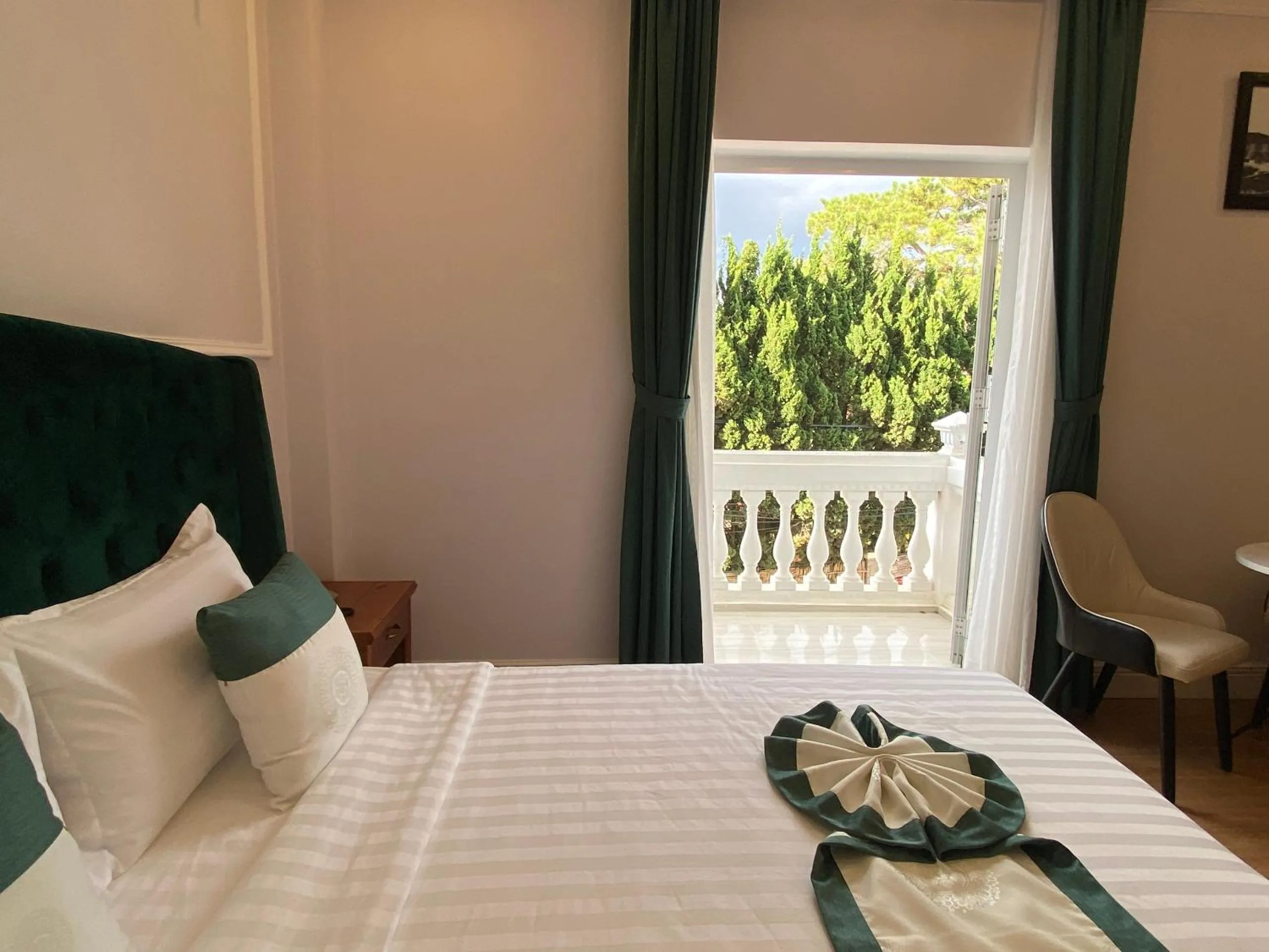 View (from property/room), Bed in Peach Valley Hotel Dalat