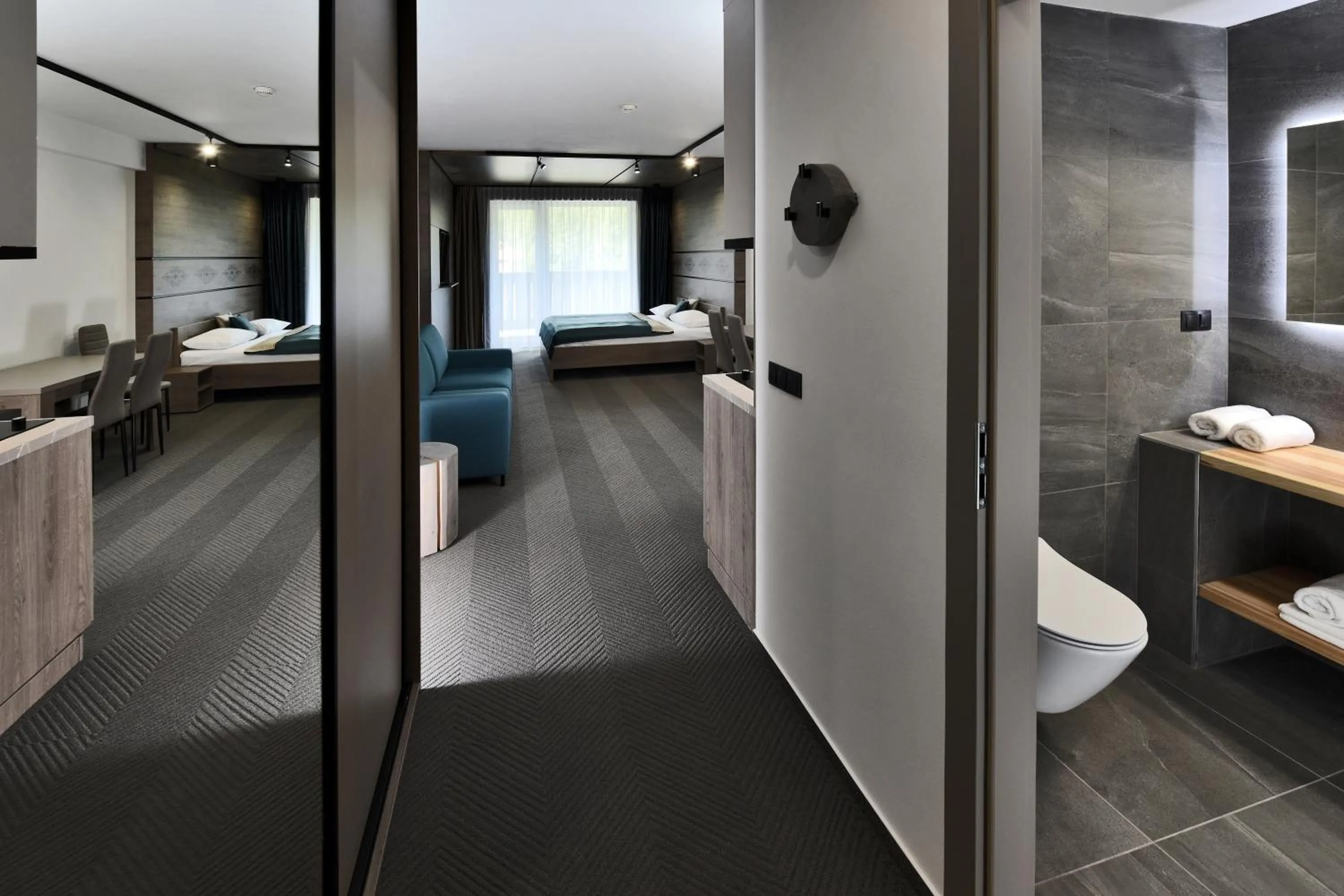 Bathroom, Bed in Apartmány Tri sestry Jasná