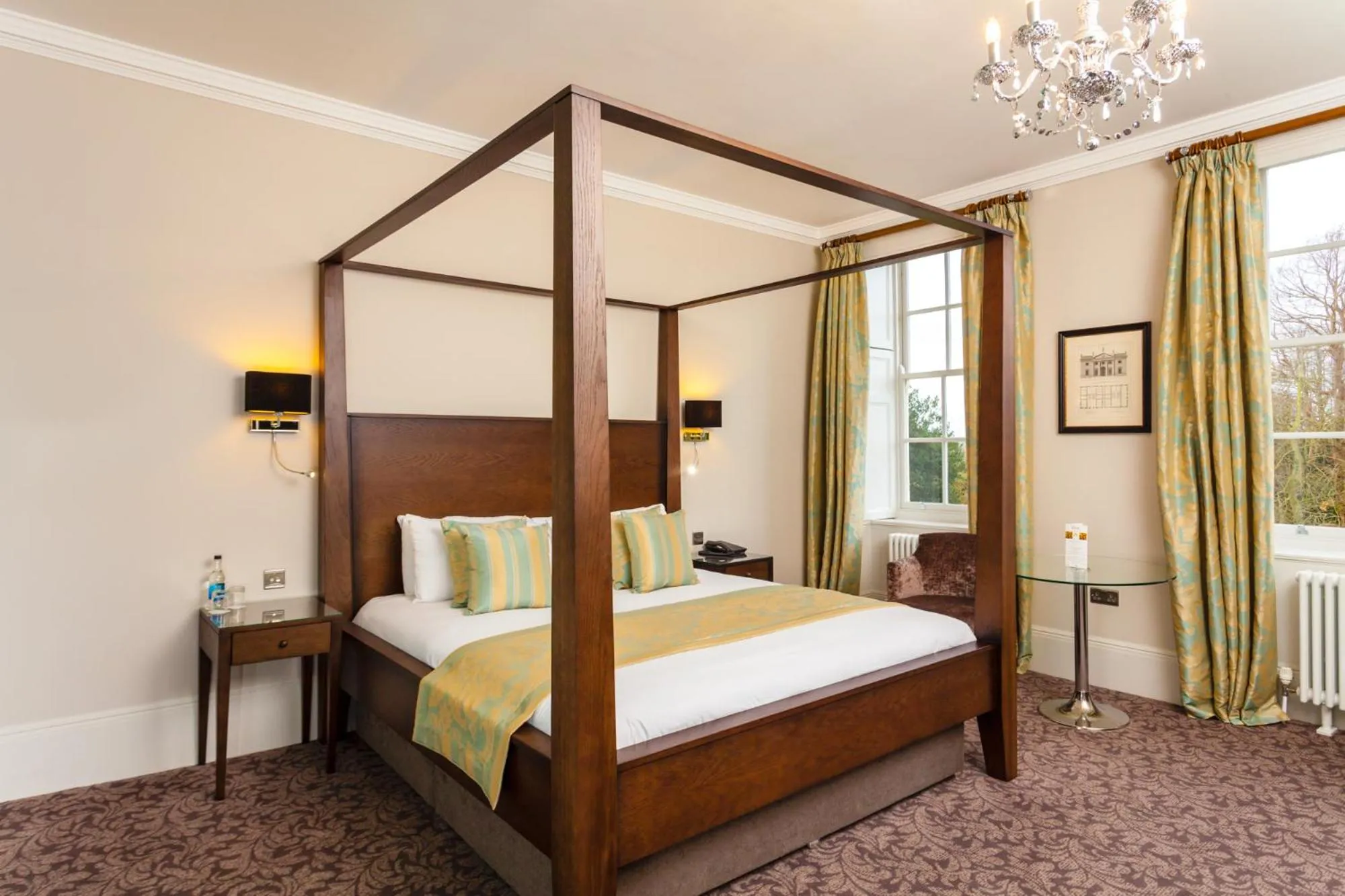 Bed in Barton Hall Hotel & Spa
