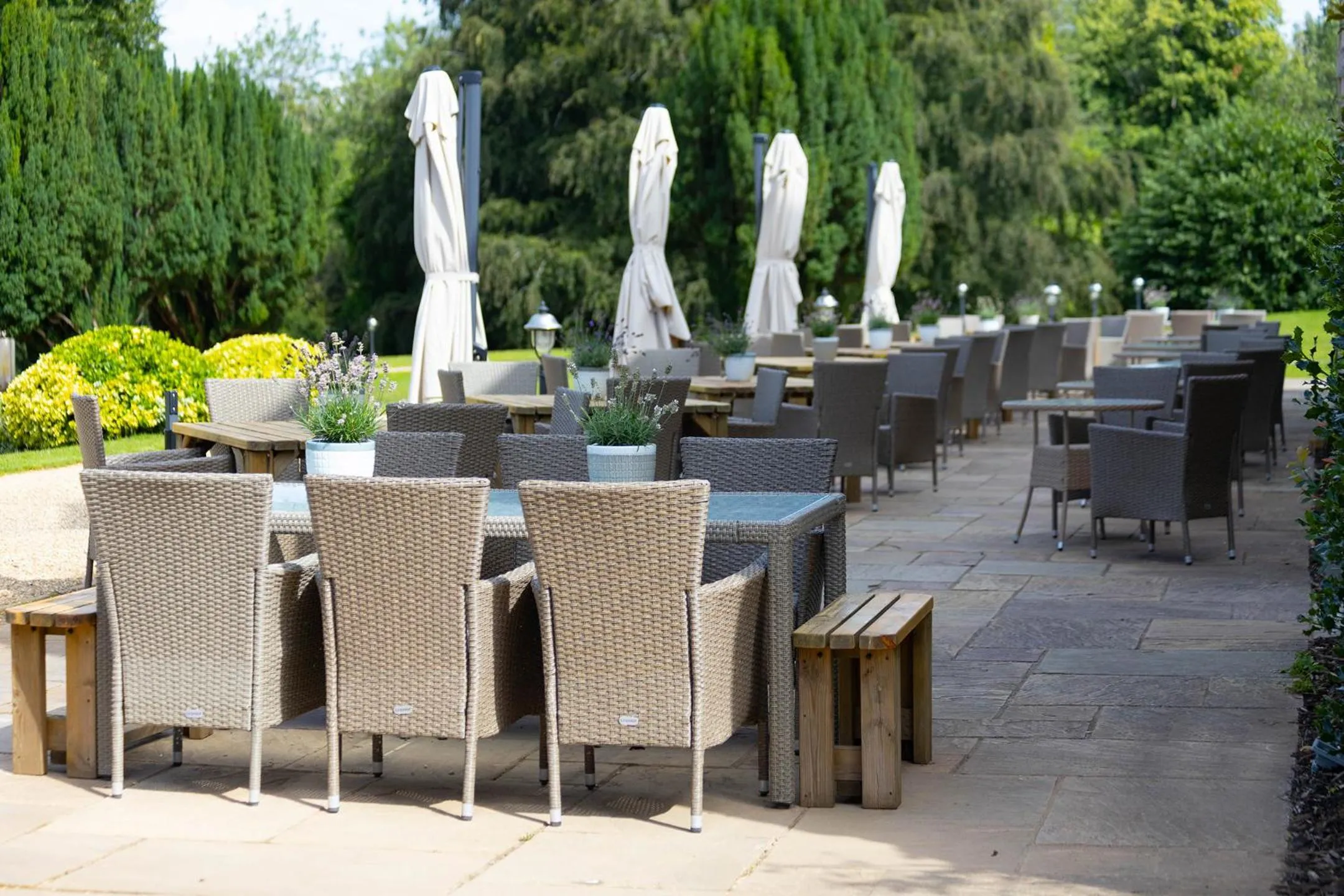 Patio in Barton Hall Hotel & Spa