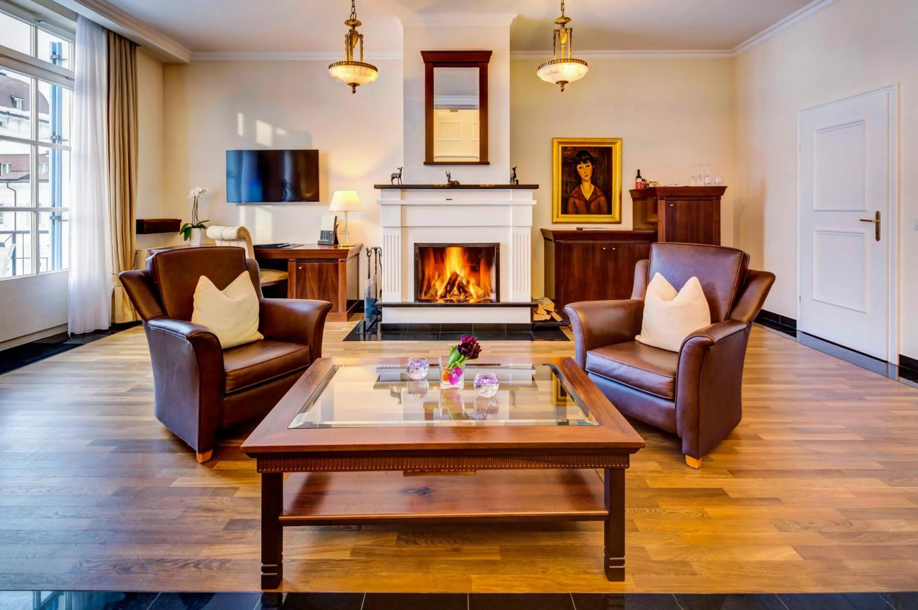 Living room in Grand Hotel des Bains Kempinski