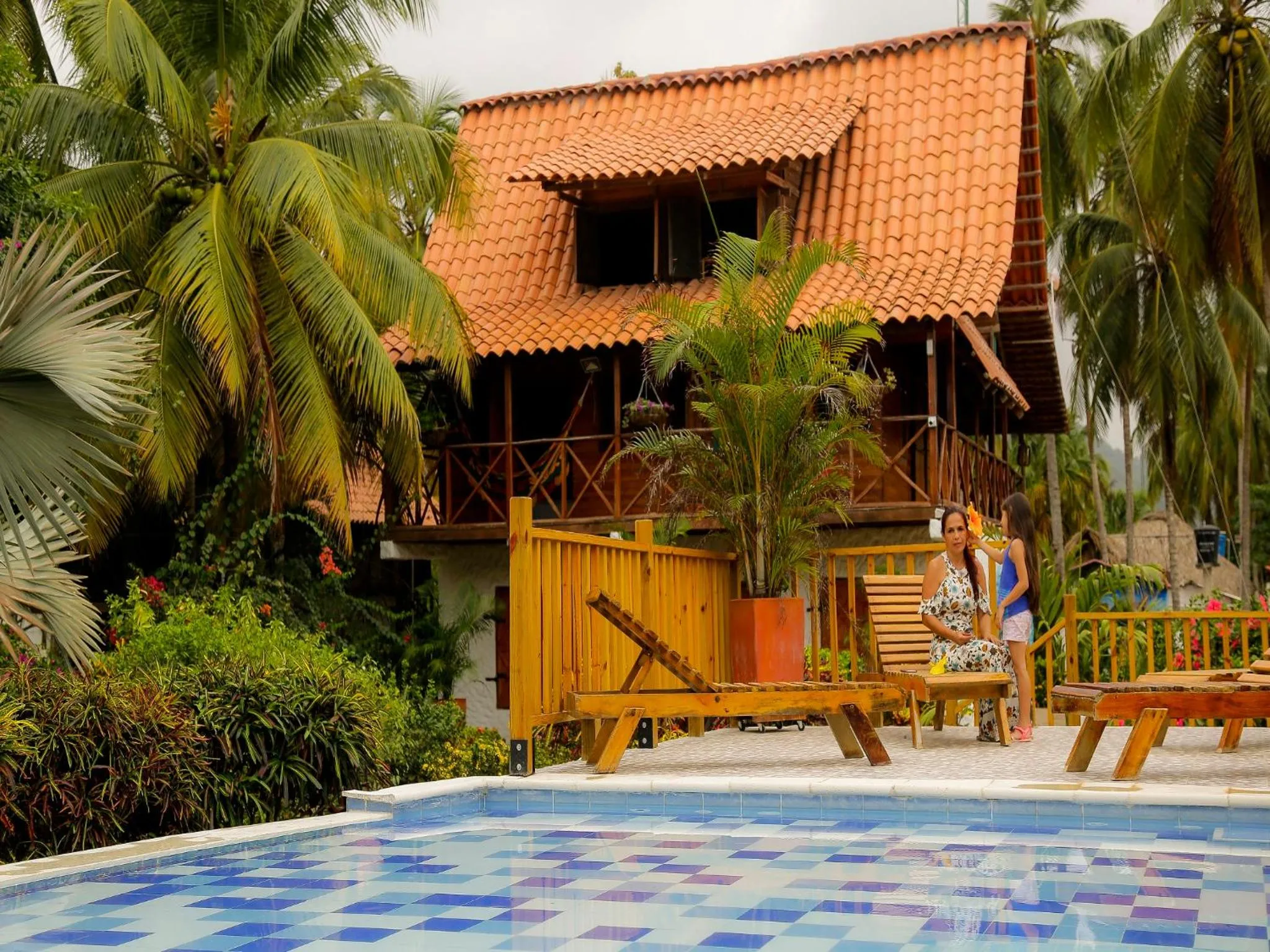 Pool view in Praba Hostel