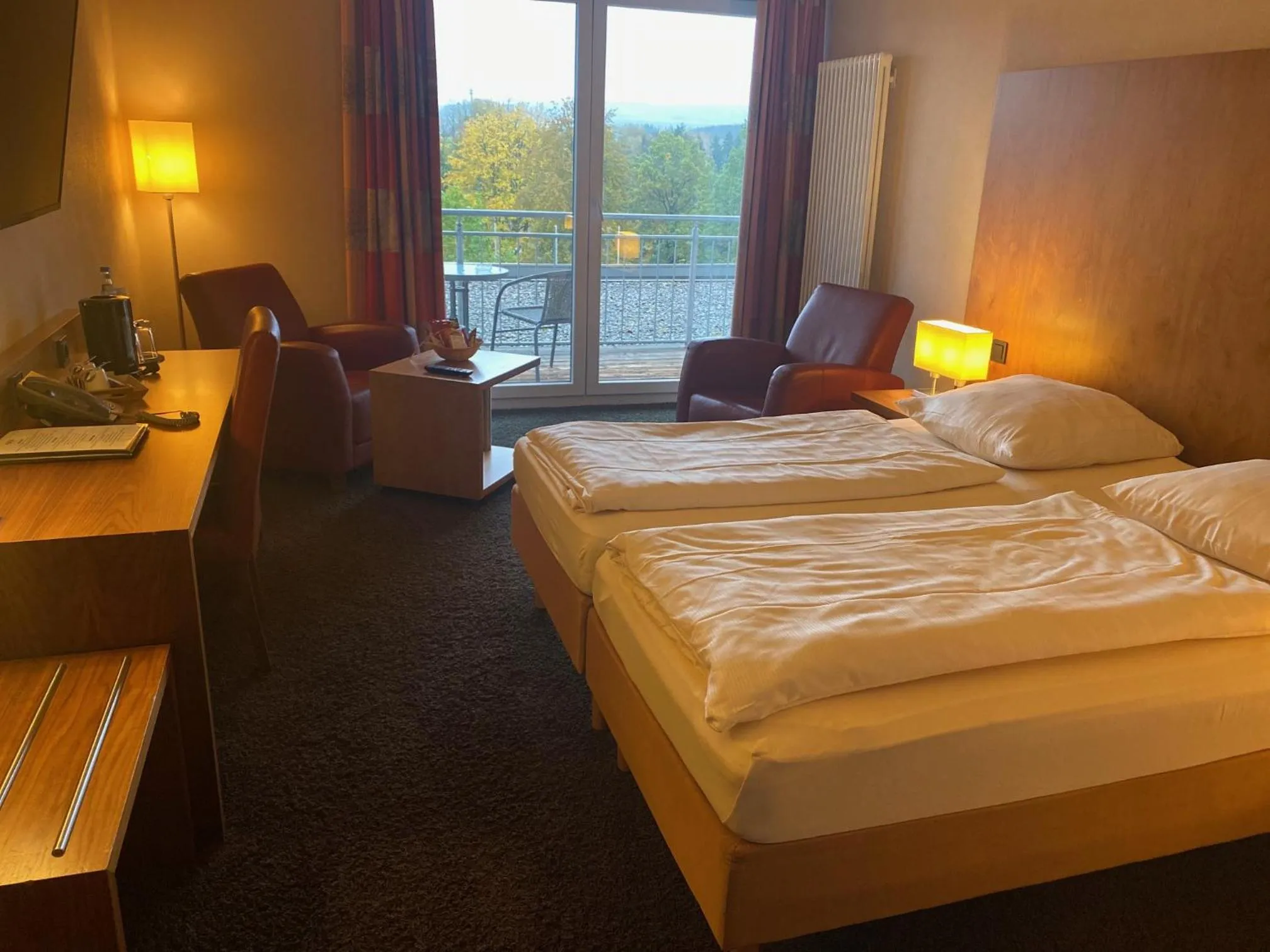 Photo of the whole room, Bed in Seehotel