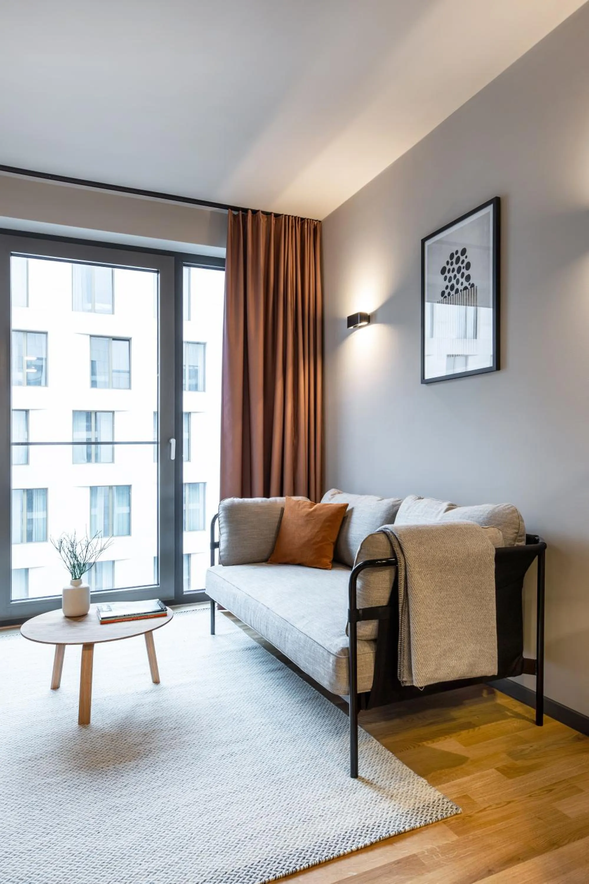 Living room, Bed in ipartment Darmstadt