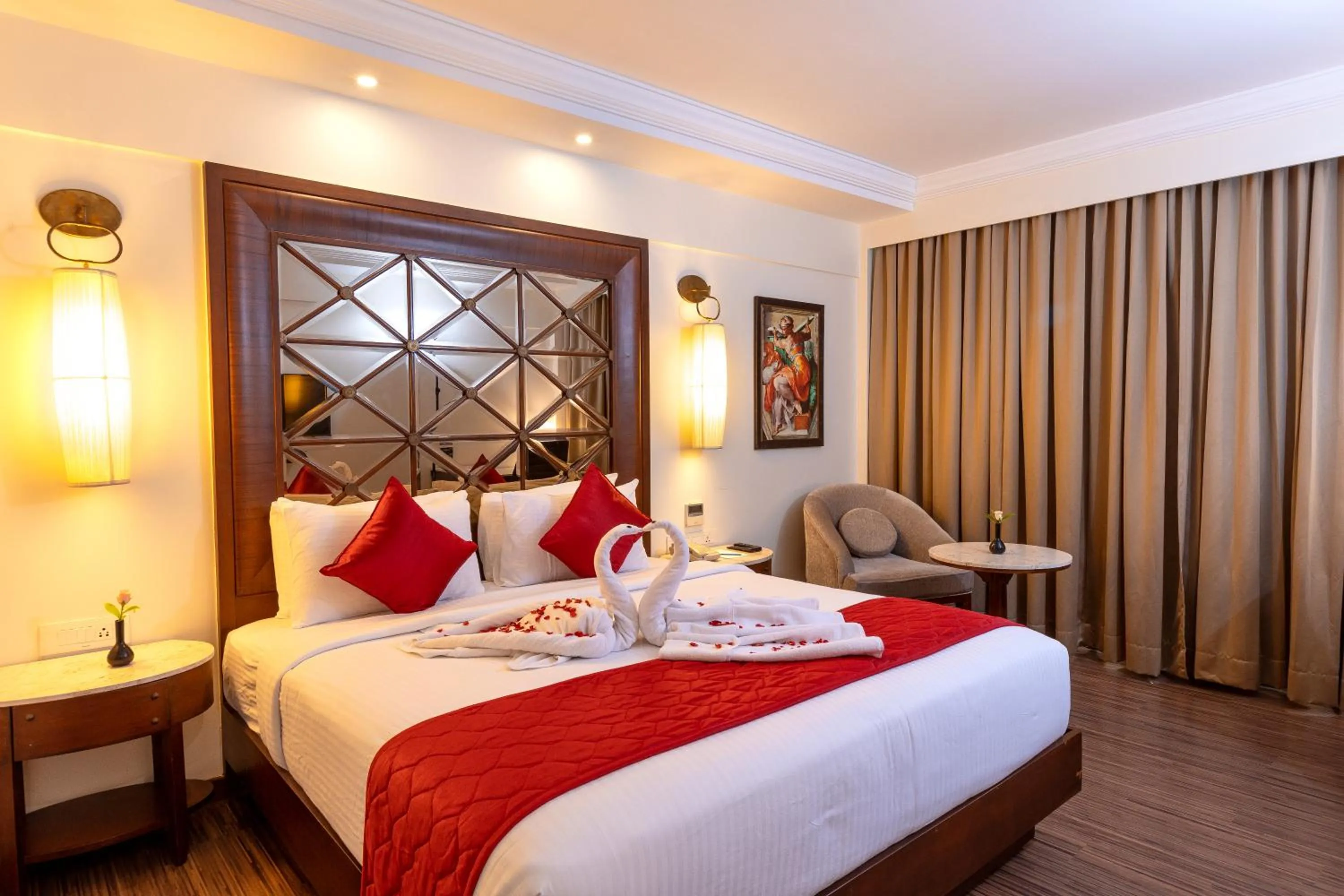 Bed in The Saibaba Hotel